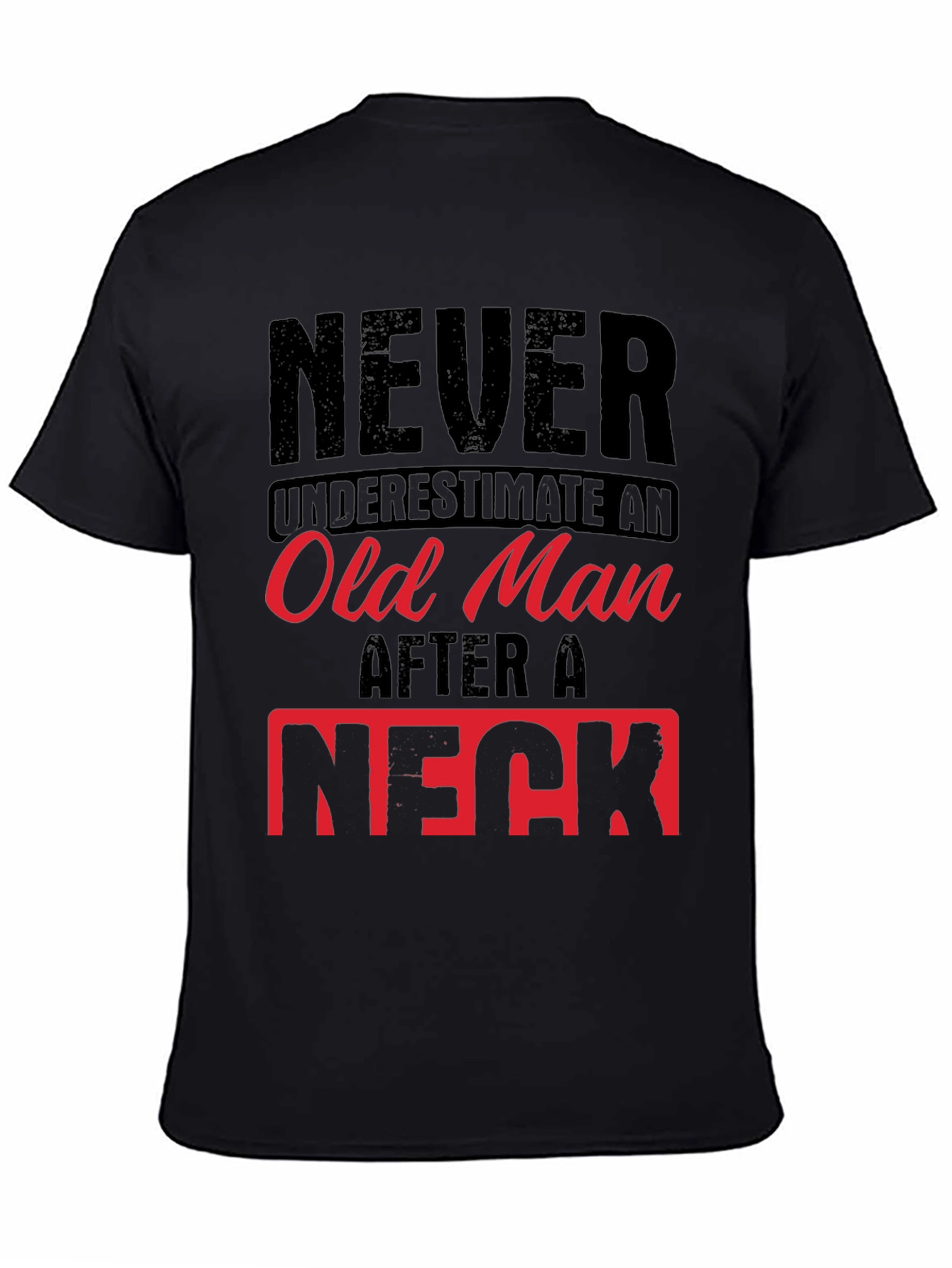 Black Never Underestimate Old Man Humor Graphic Tee view 4