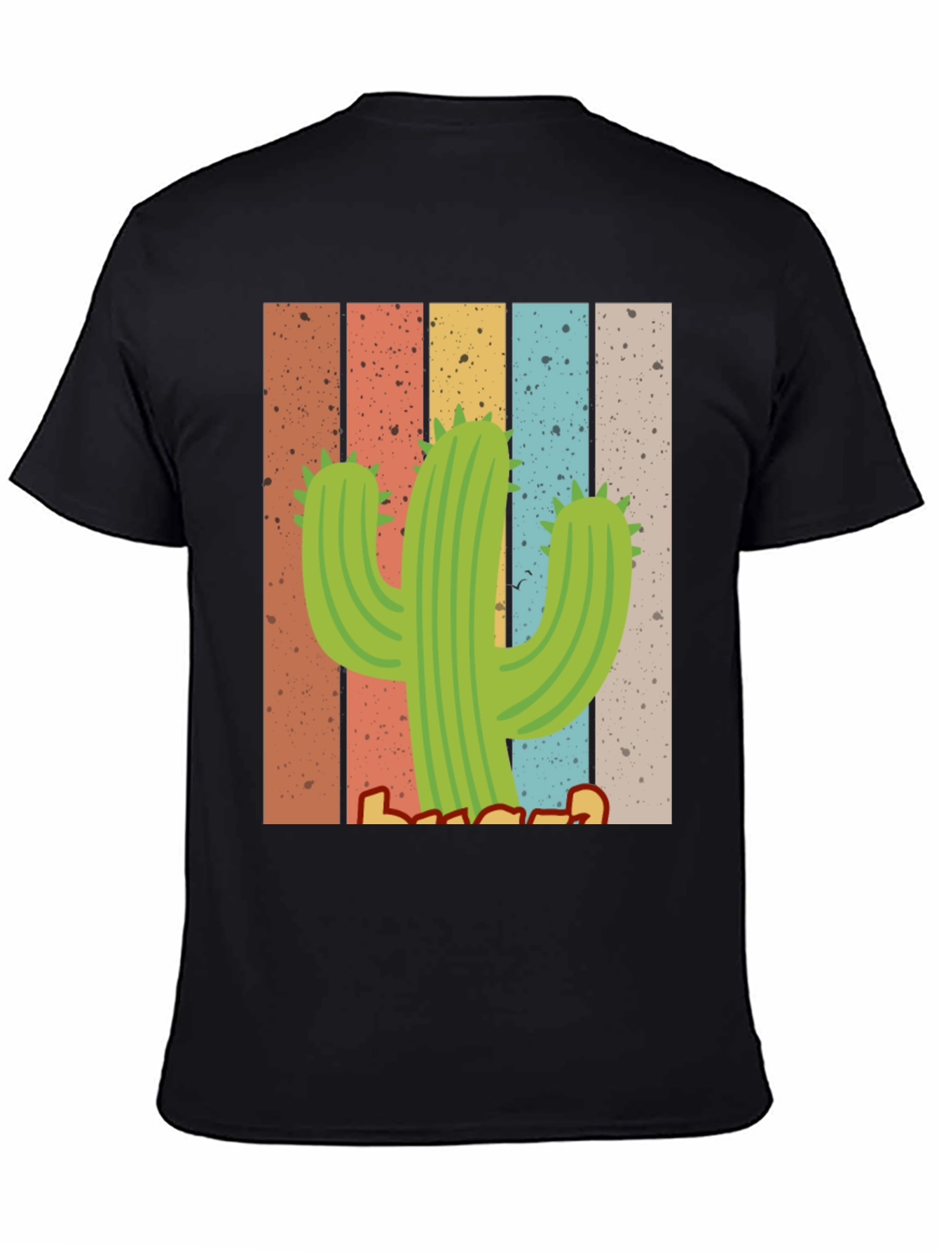 Black Retro Cactus T-Shirt - Desert Vibes view 4