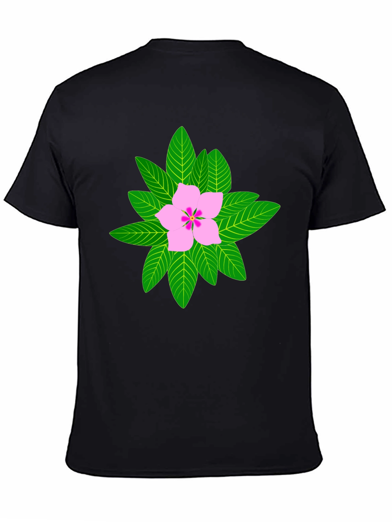 Black Floral Print T-Shirt - Black Cotton Blend view 4