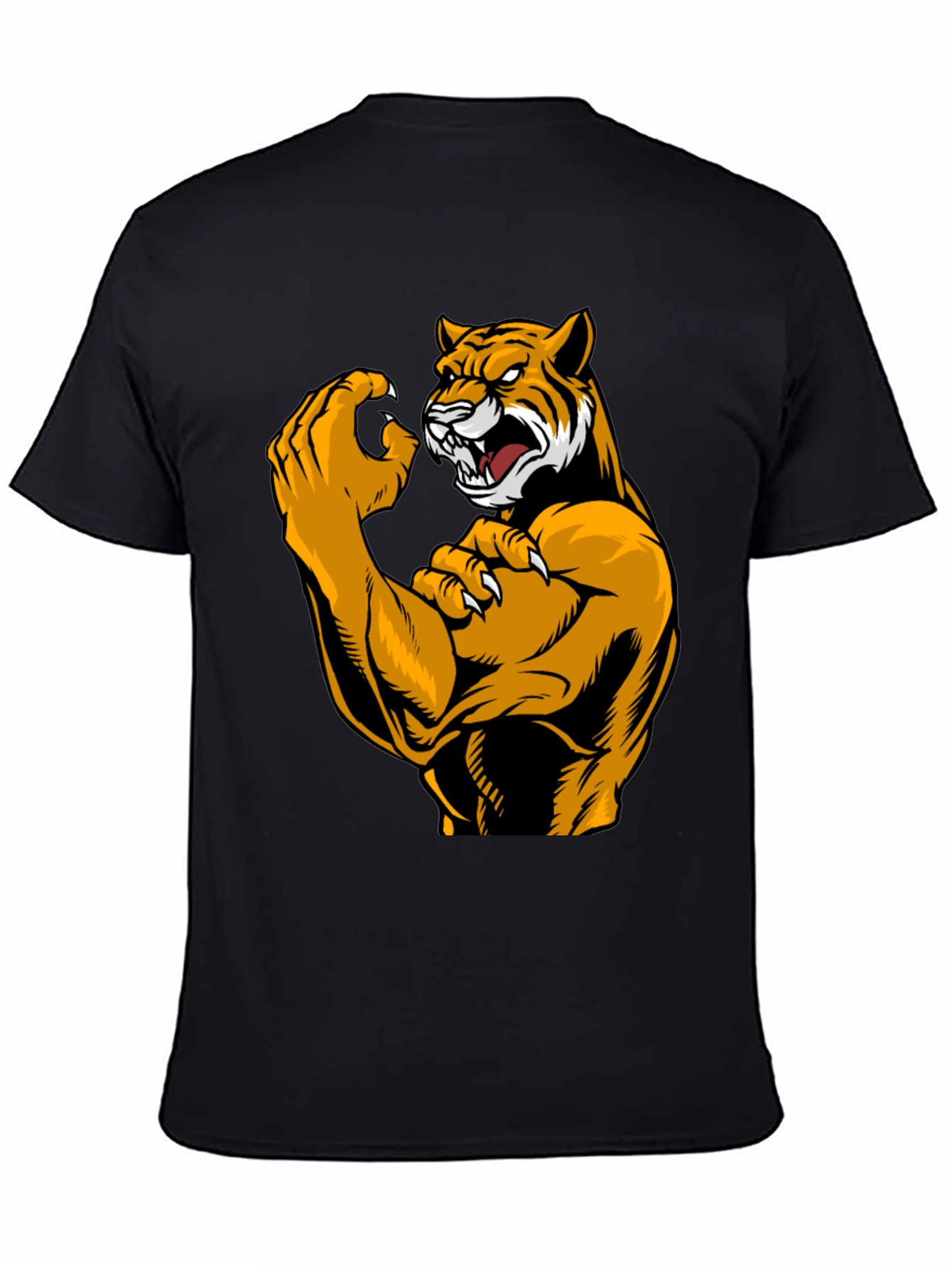 Black Tiger Muscle Black T-Shirt view 4