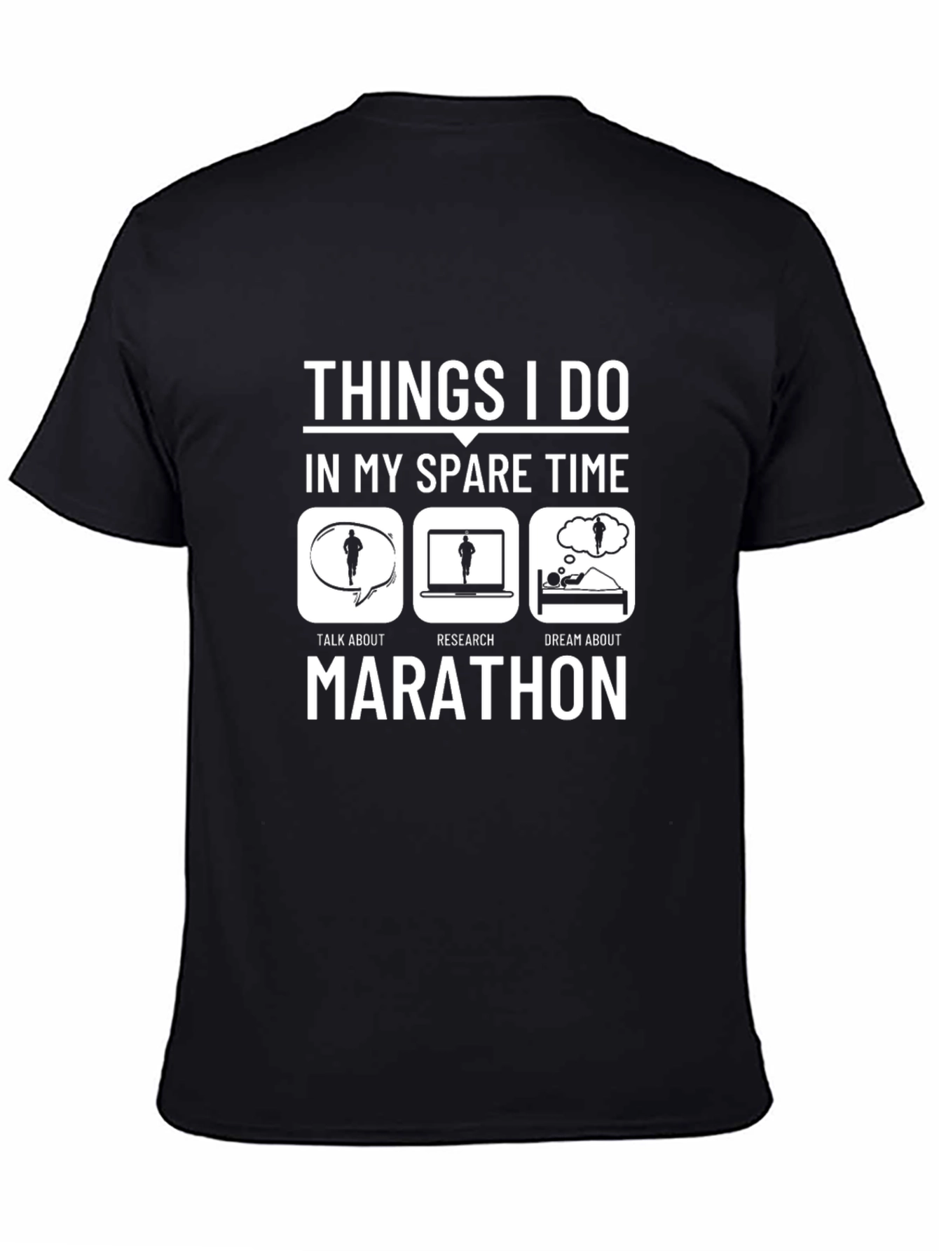 Black Marathon Runner Spare Time T-Shirt view 4