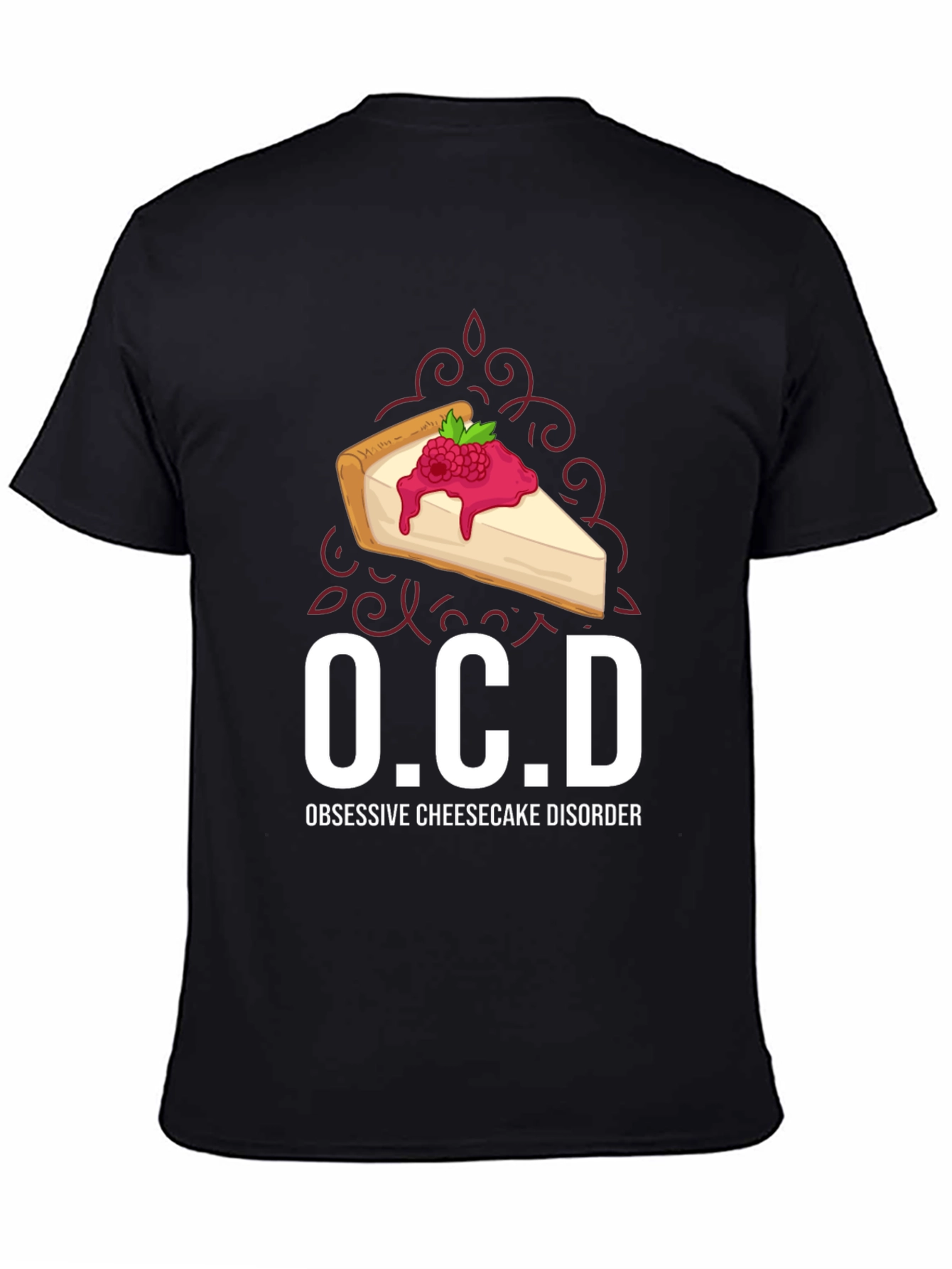Black OCD Obsessive Cheesecake Disorder Graphic Tee view 4