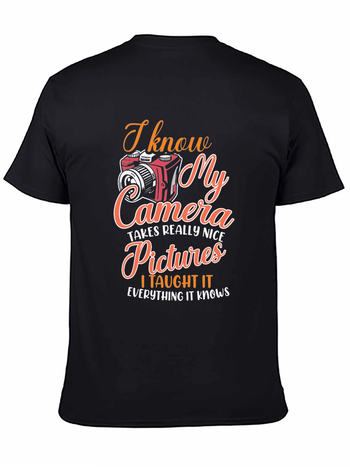 Black Photographer Graphic T-Shirt - I Know My Camera view 4