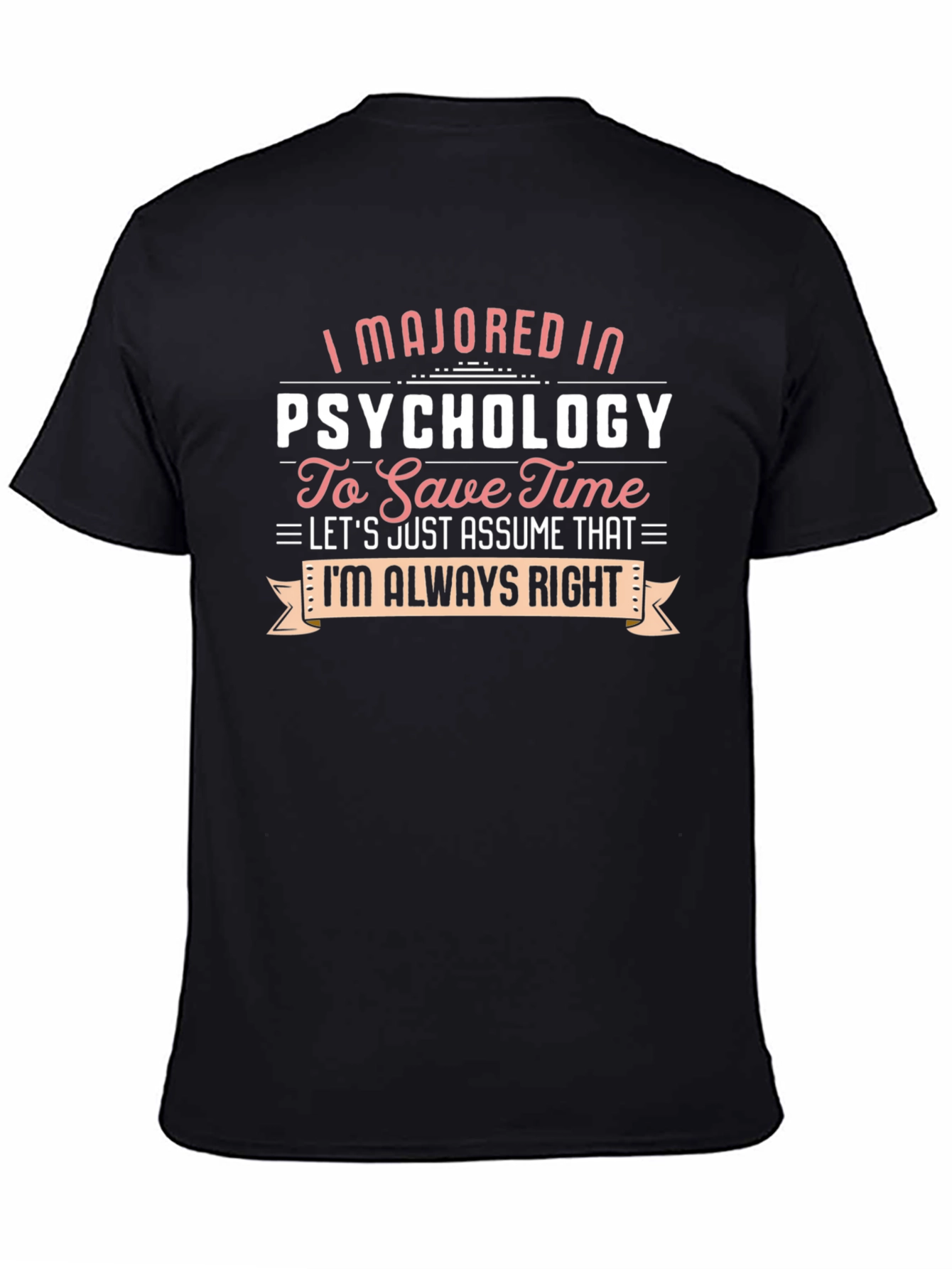 Black Psychology Major Funny T-Shirt view 4