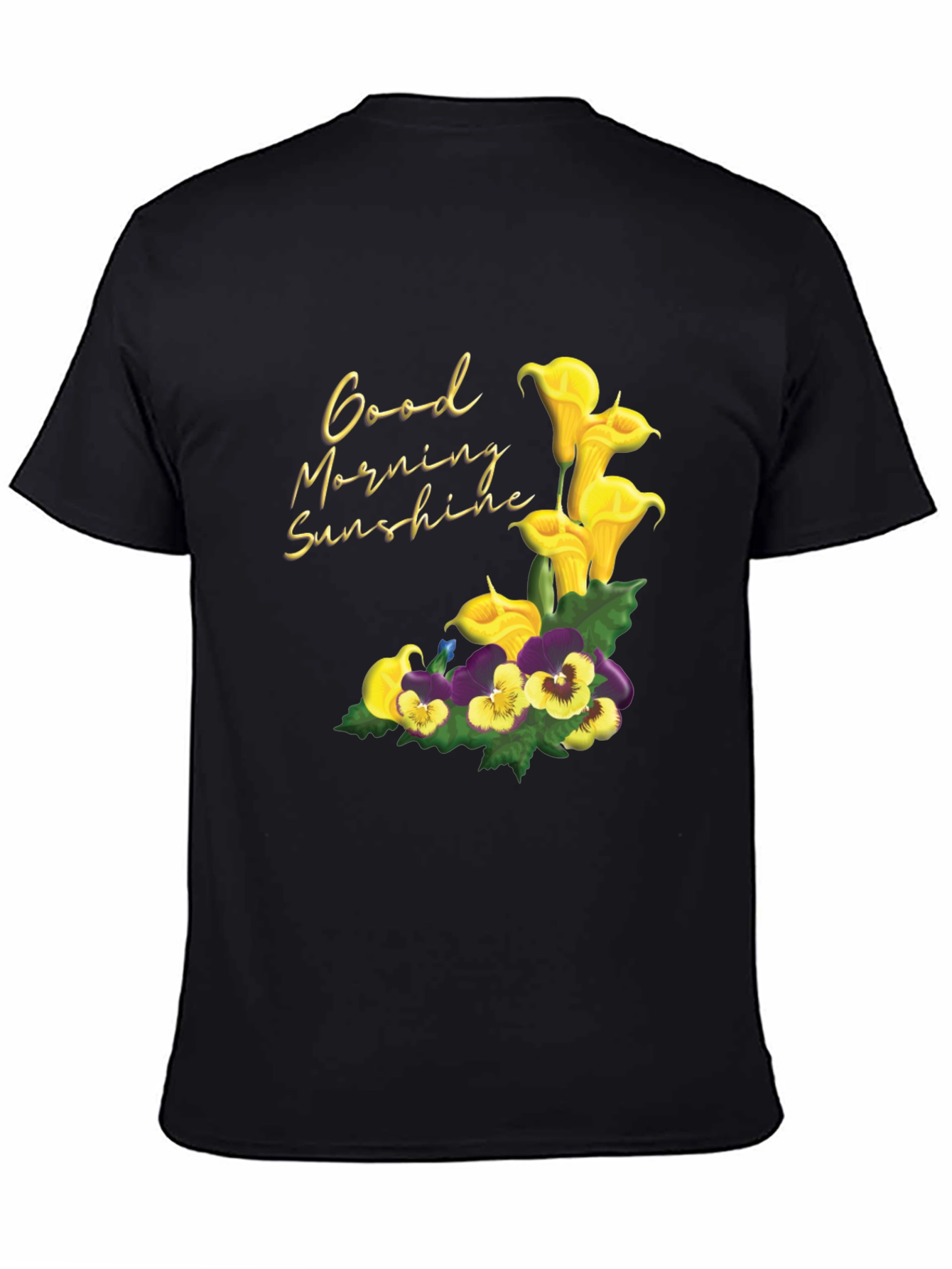 Black Sunshine Floral Graphic Tee view 4
