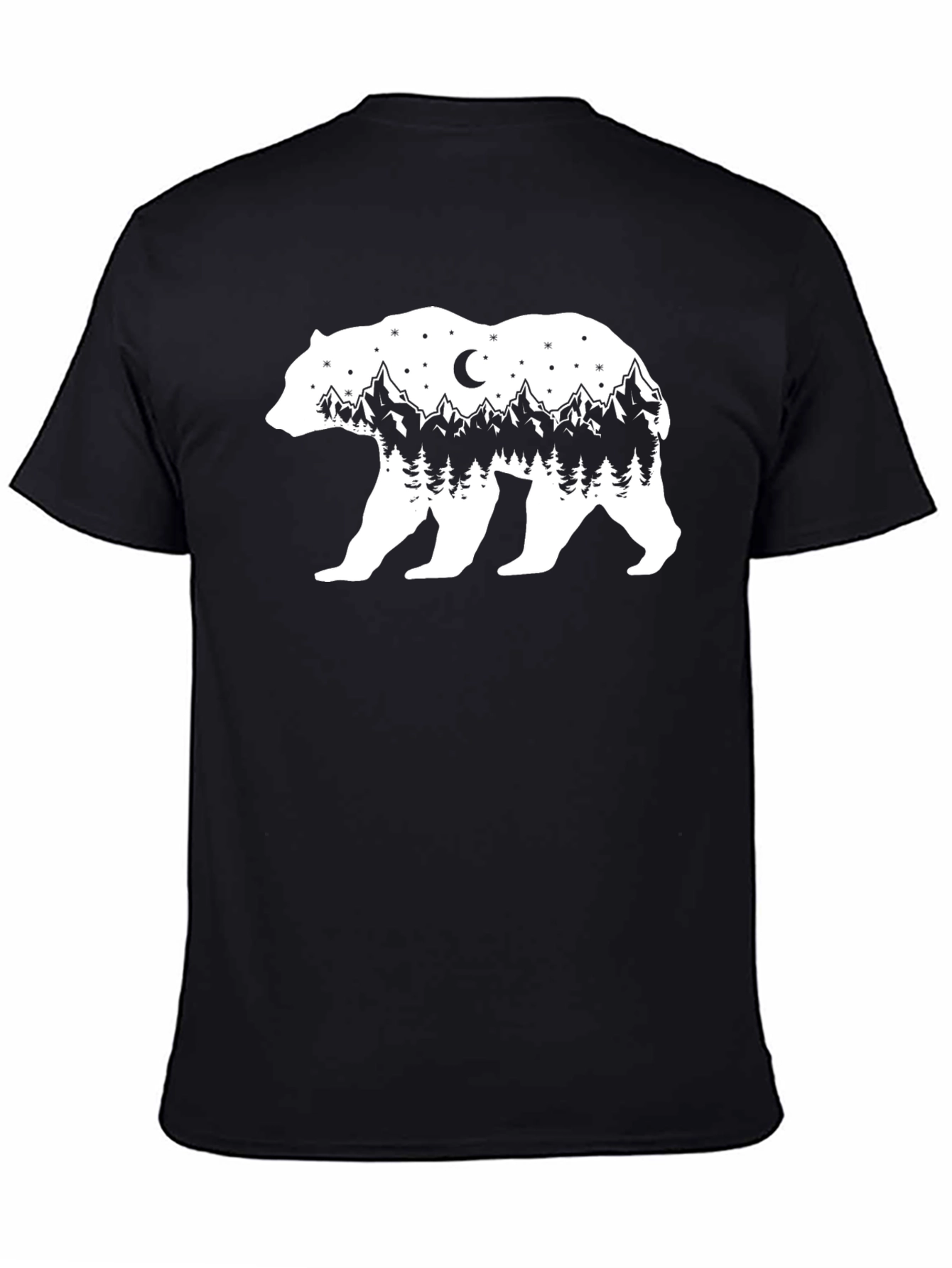 Black Bear Mountain Graphic Tee - Black Cotton Blend view 4