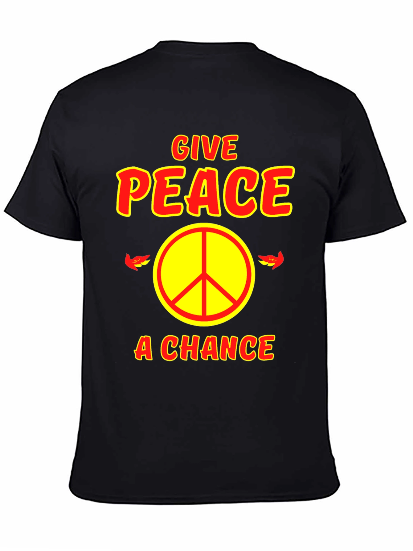 Black Give Peace A Chance Graphic T-Shirt view 4