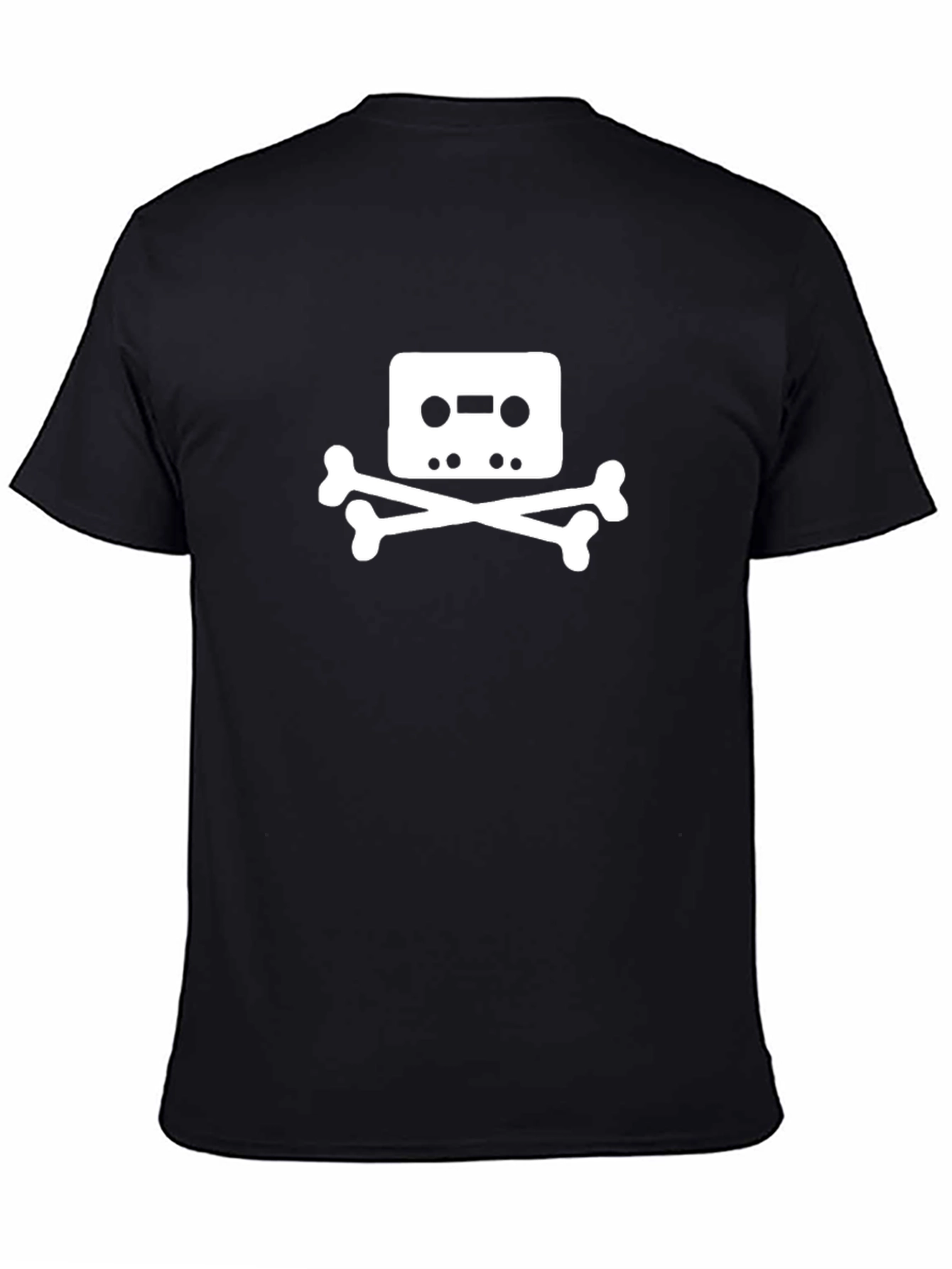 Black Cassette Tape Skull T-Shirt - Black view 4