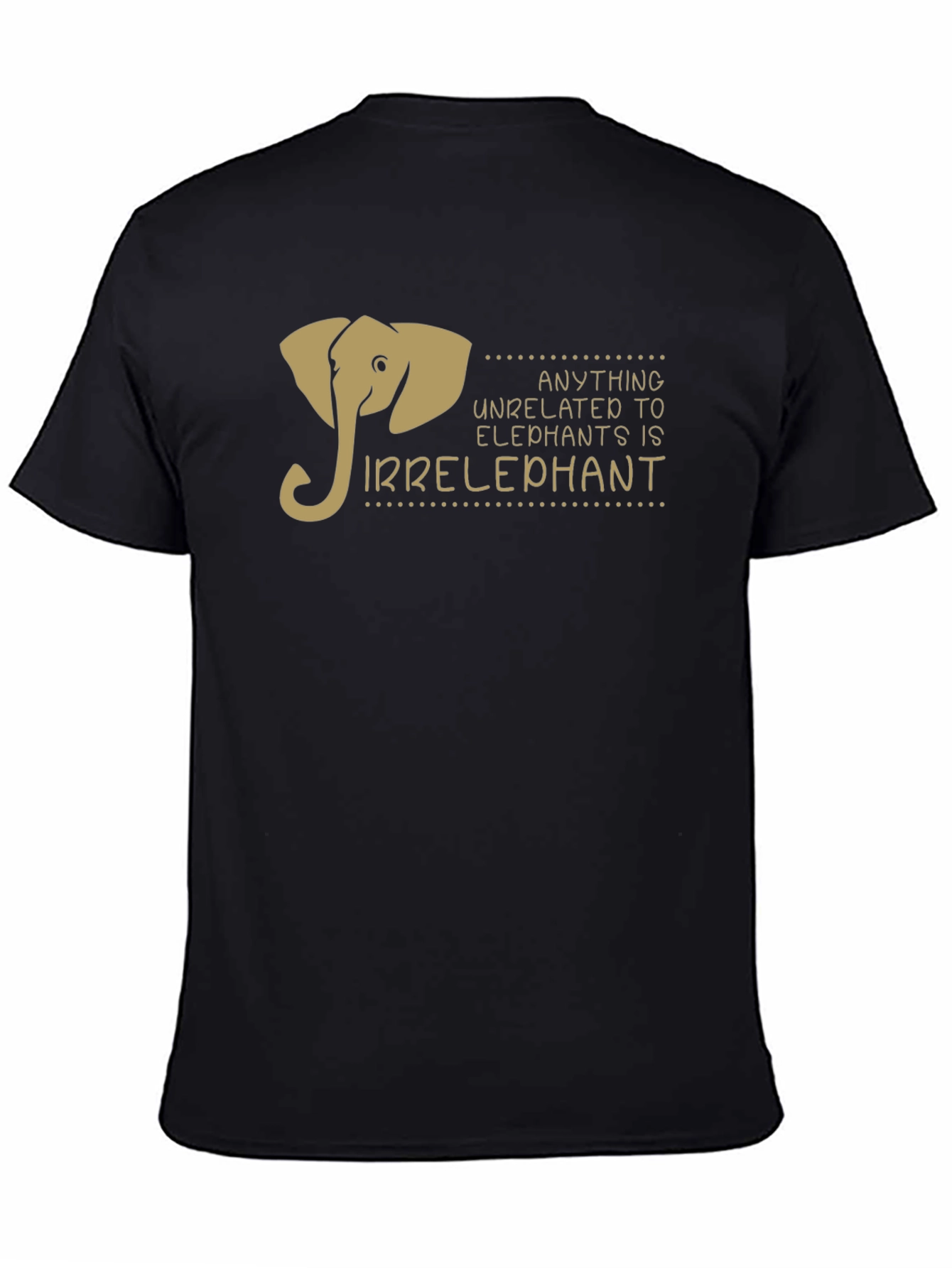 Black Irrelephant Graphic T-Shirt - Funny Elephant Design view 4