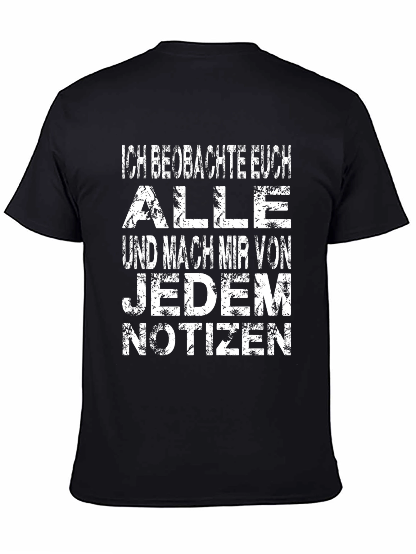 Black Ich Beobachte Euch Men's Graphic T-Shirt view 4