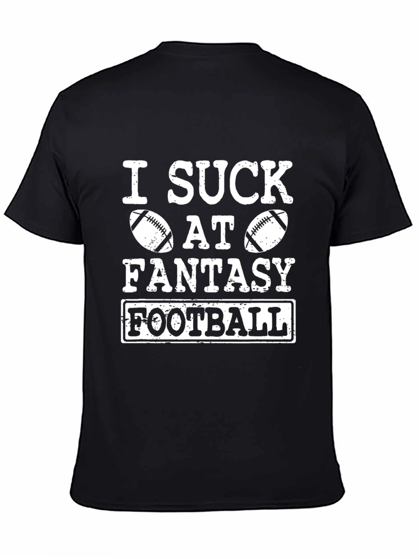 Black I Suck At Fantasy Football Black Graphic Tee view 4