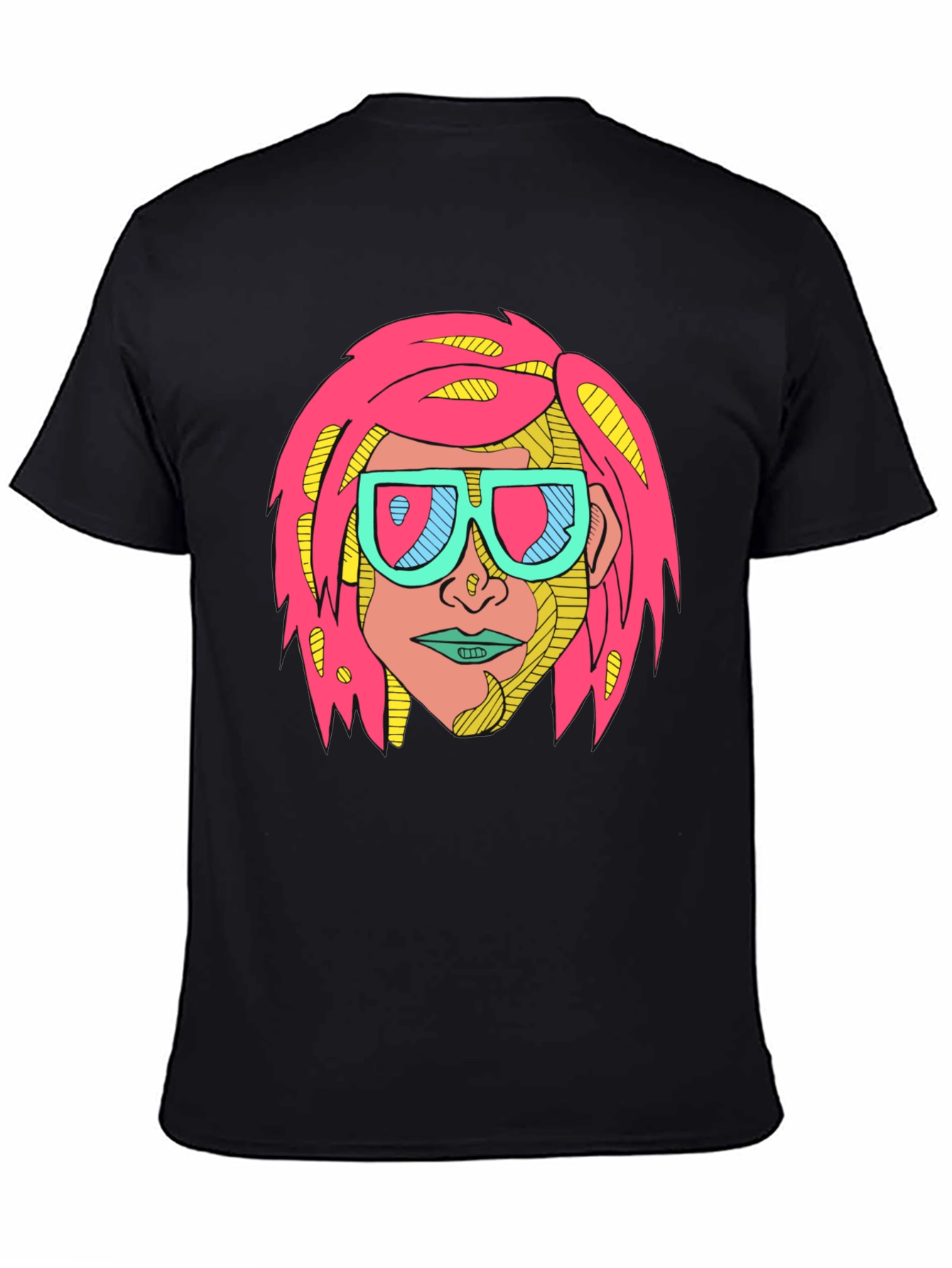 Black Funky Graphic Tee - Retro Pop Art Design view 4