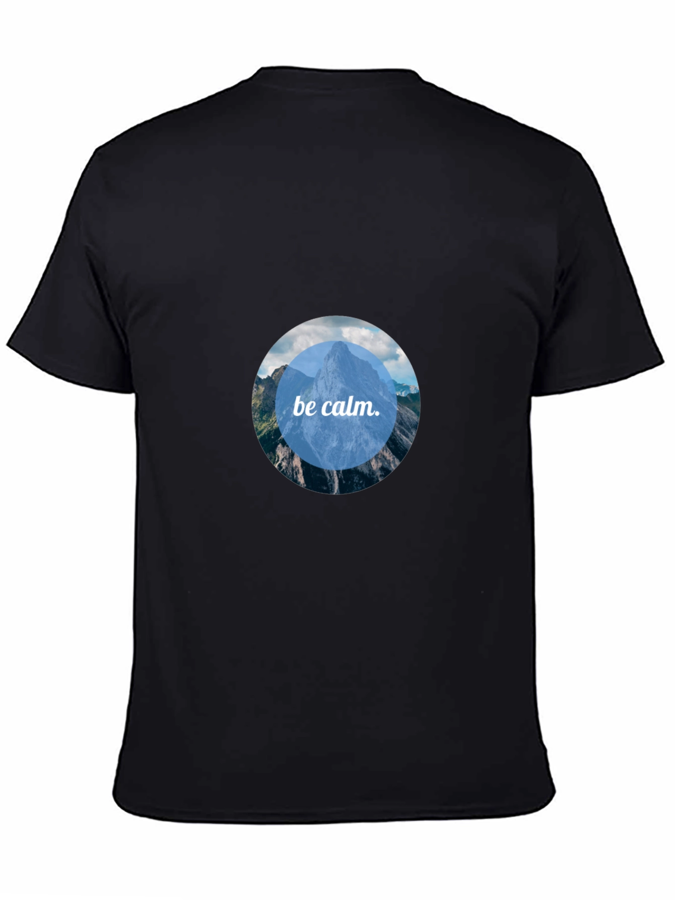 Black Be Calm Mountain Scene Tee - Black view 4