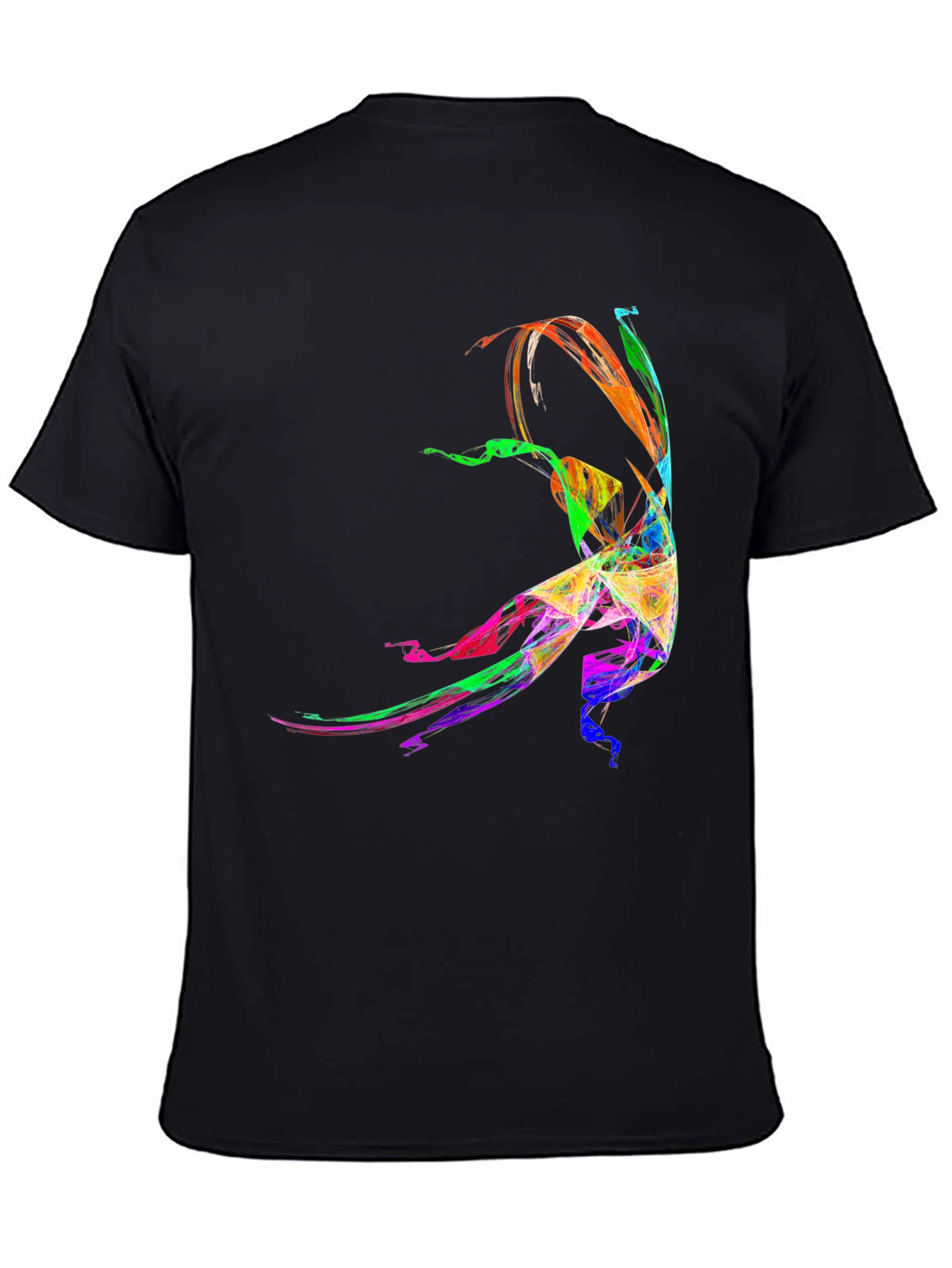 Black Colorful Abstract Dancer Graphic Tee view 4
