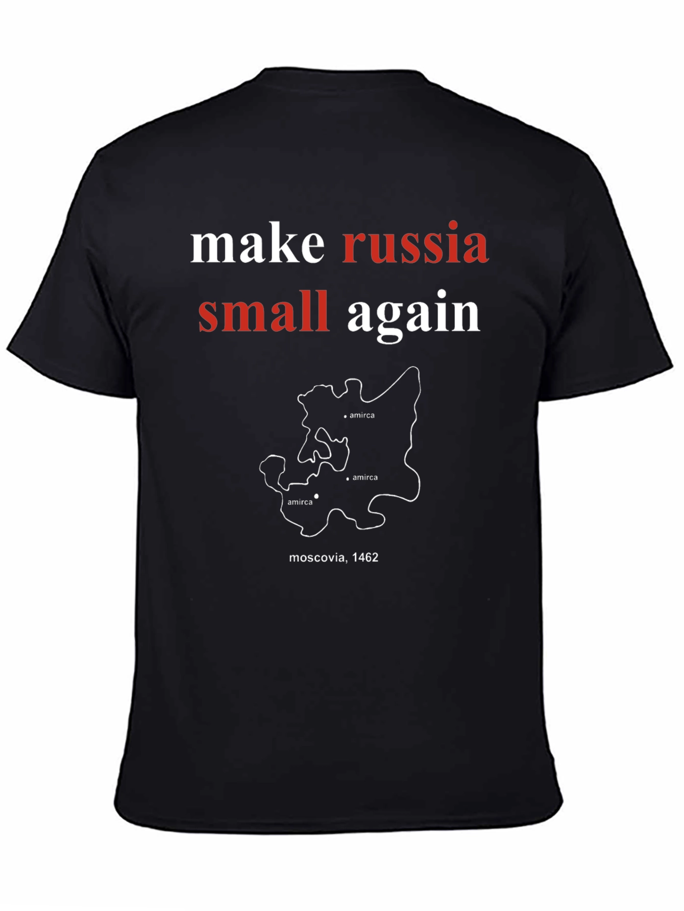 Black Make Russia Small Again T-Shirt - Black Cotton Tee view 4