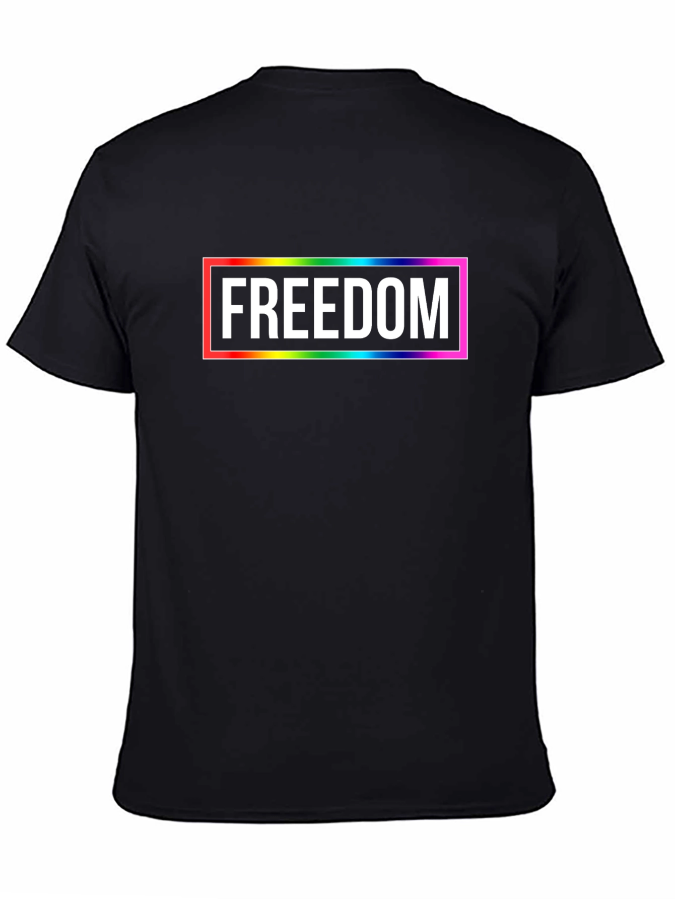 Black Freedom Rainbow Graphic Tee - Unisex T-Shirt view 4