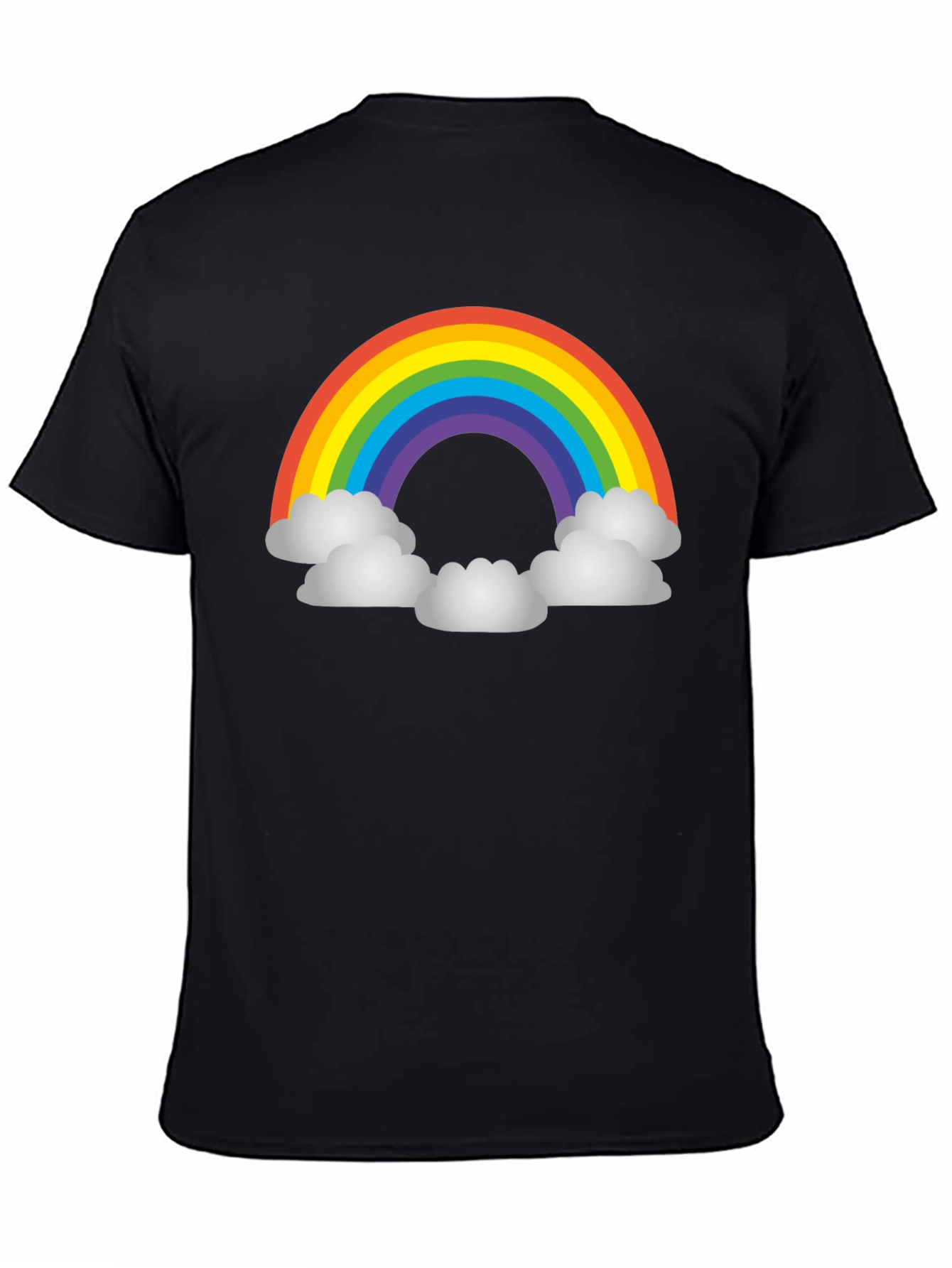 Black Rainbow Cloud Graphic T-Shirt - Unisex Black Tee view 4