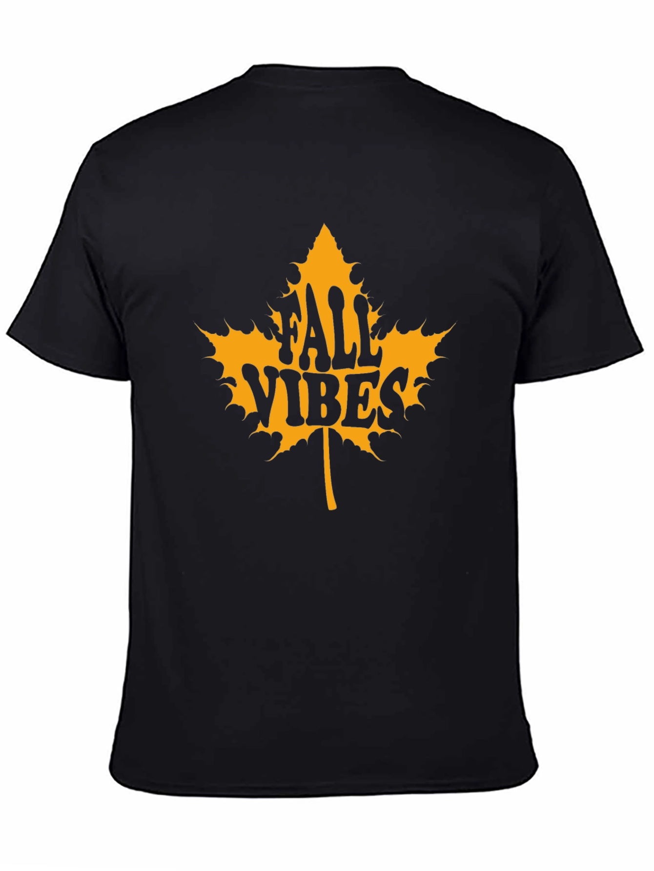 Black Fall Vibes Graphic Tee - Maple Leaf Design view 4