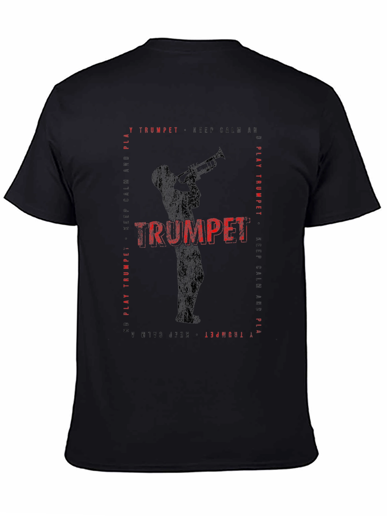 Black Keep Calm and Play Trumpet T-Shirt view 4