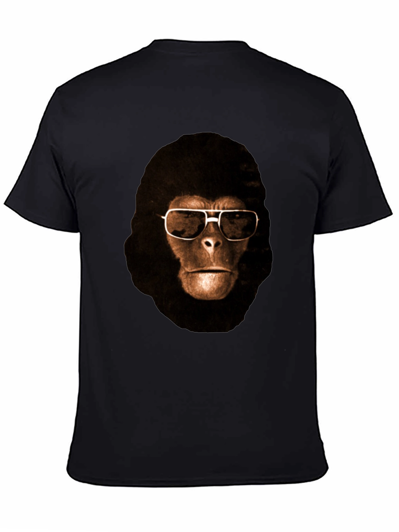 Black Cool Ape Graphic Tee - Black Cotton T-Shirt view 4