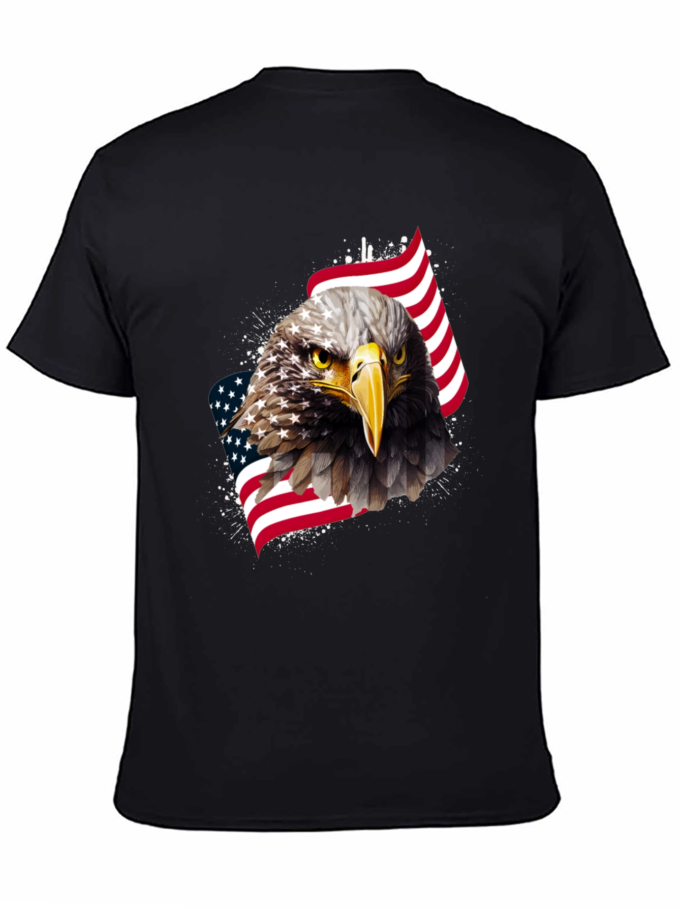 Black American Eagle Graphic Tee - Patriotic Style view 4