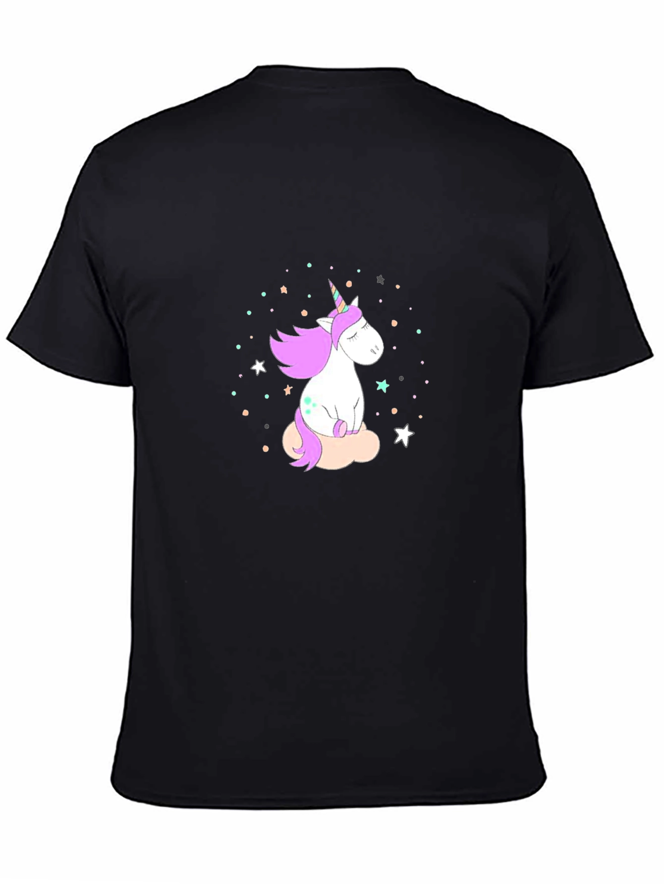 Black Unicorn Dreams T-Shirt - Black Cotton Comfort view 4