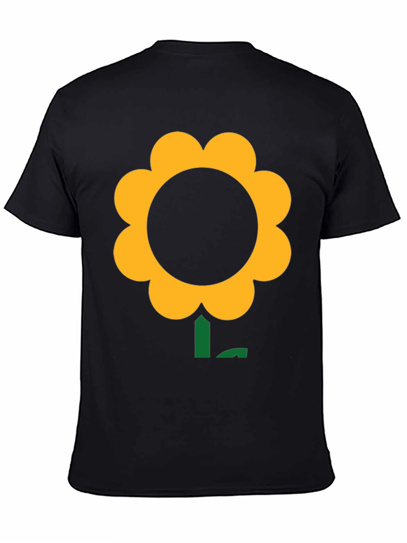 Black Black T-Shirt with Bold Flower Graphic view 4