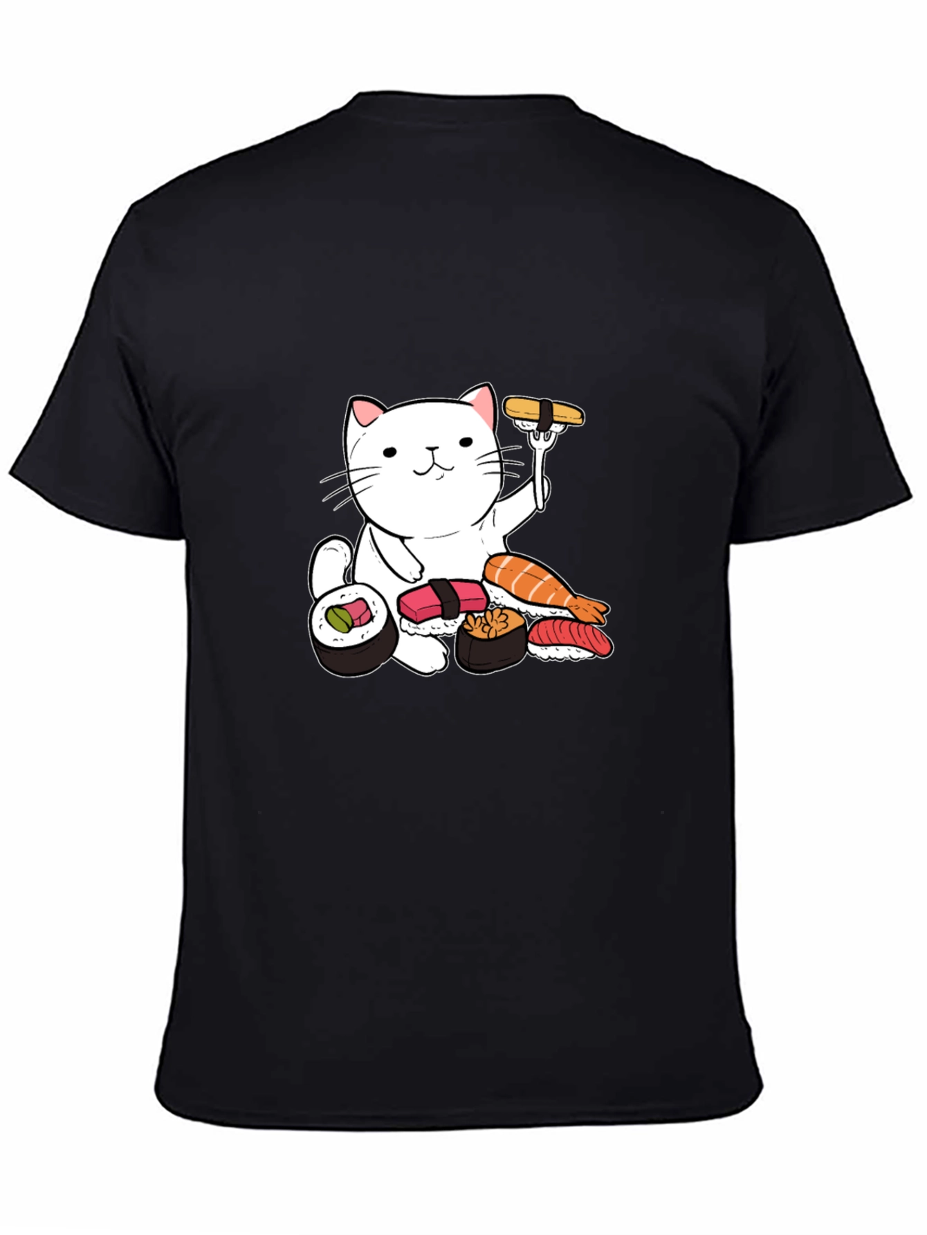 Black Sushi Cat Graphic T-Shirt - Cute & Comfy view 4