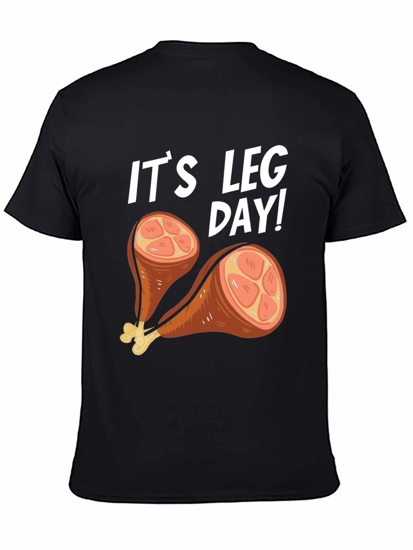 Black It's Leg Day Turkey Humor T-Shirt view 4