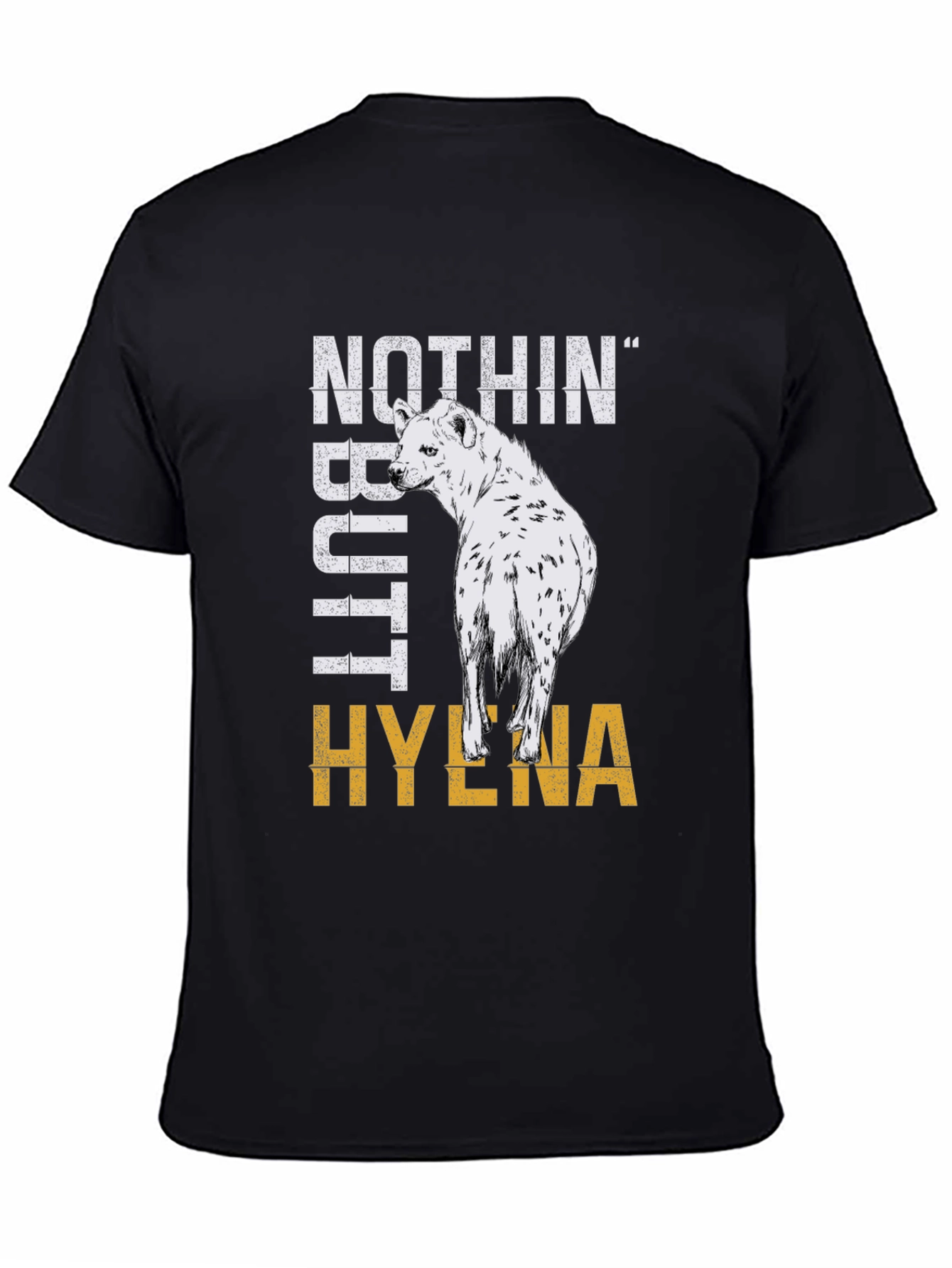 Black Nothin' Butt Hyena Graphic Tee view 4