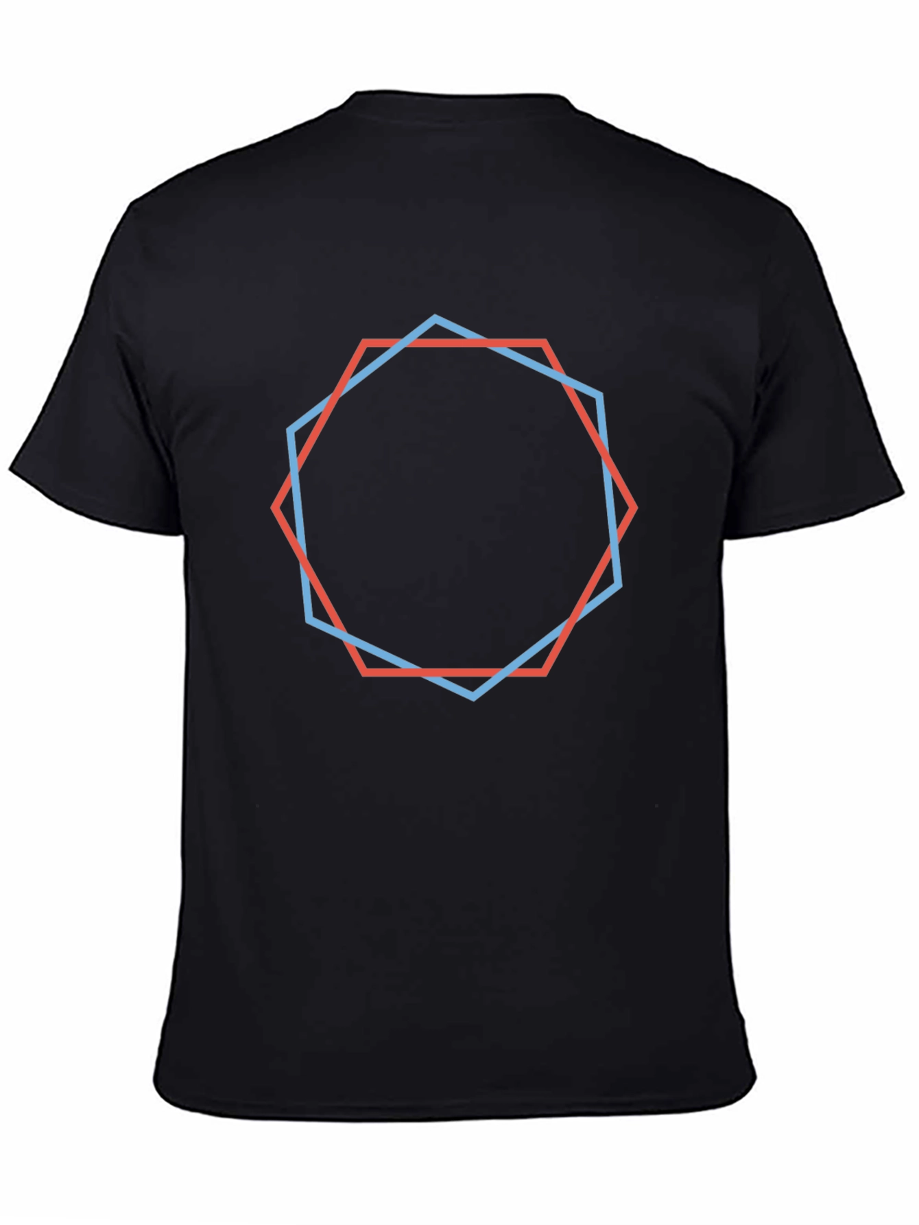 Black Geometric Octagon T-Shirt - Modern Style view 4