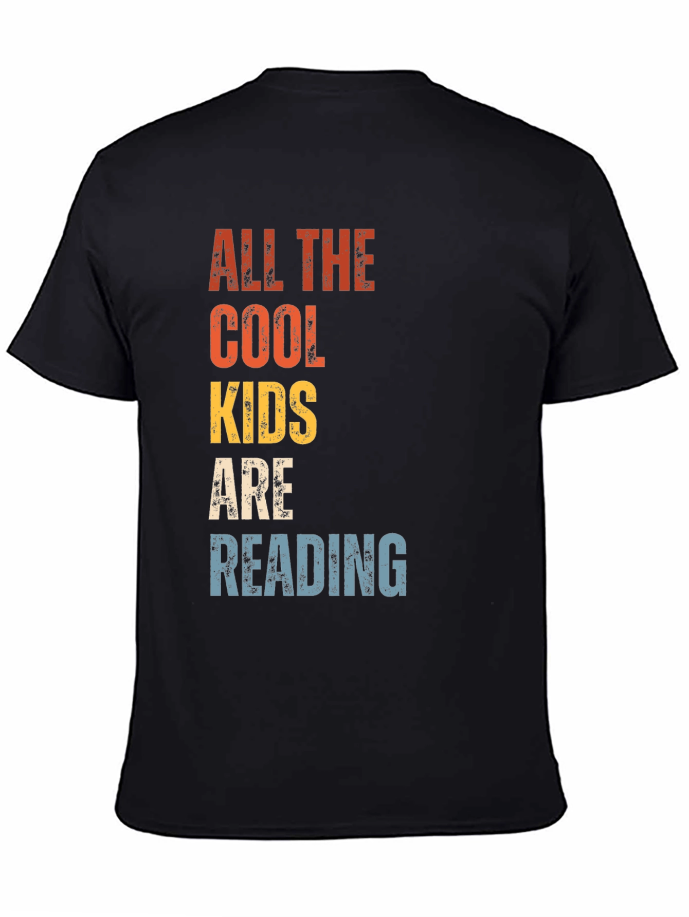Black Cool Kids Reading T-Shirt - Retro Style view 4