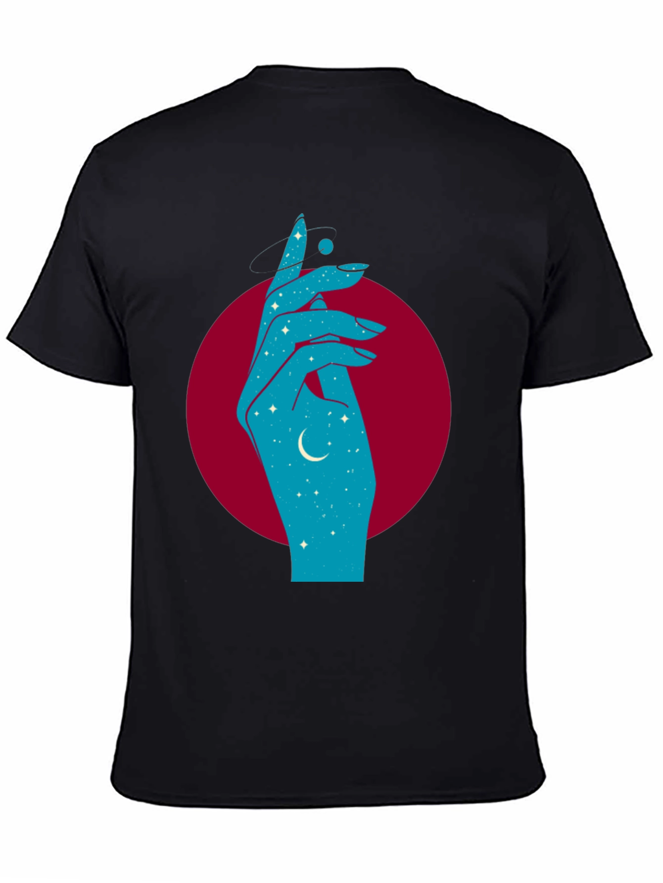 Black Celestial Hand Graphic Tee - Black view 4