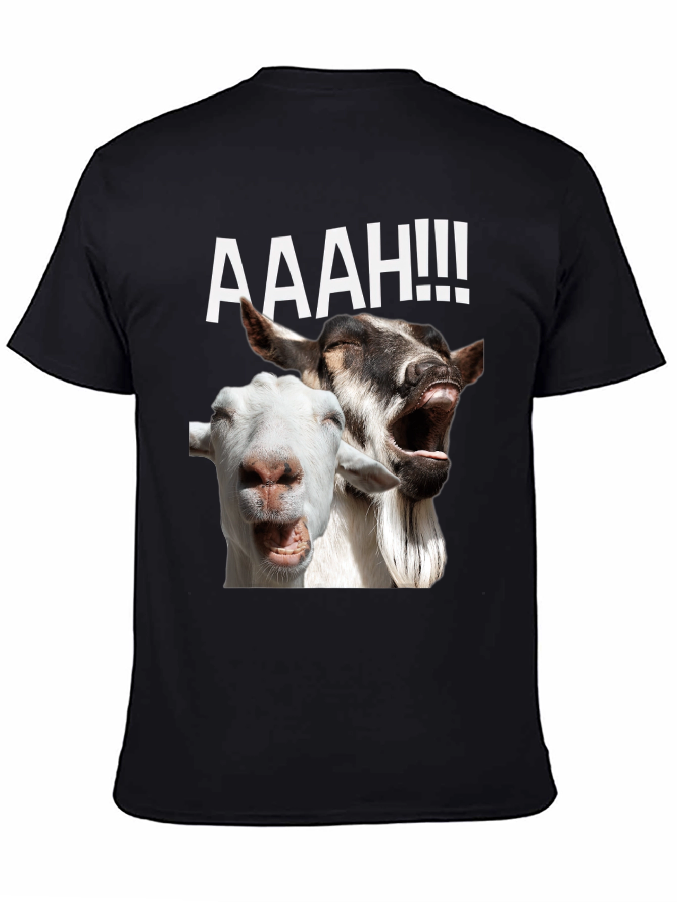 Black Screaming Goats Graphic Tee - Hilarious Novelty T-Shirt view 4