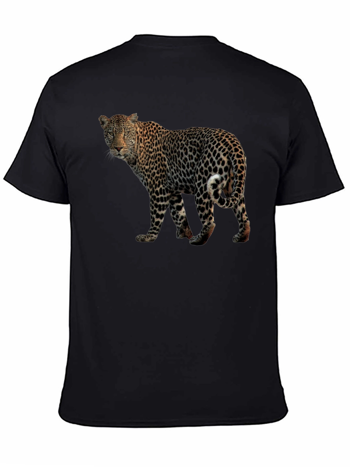 Black Leopard Print Black T-Shirt view 4