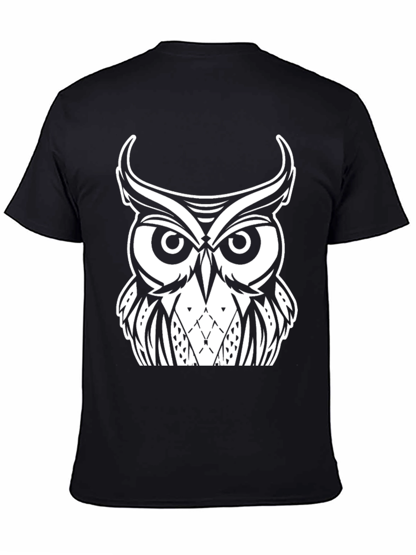 Black Owl Graphic Black T-Shirt - Unique Design view 4