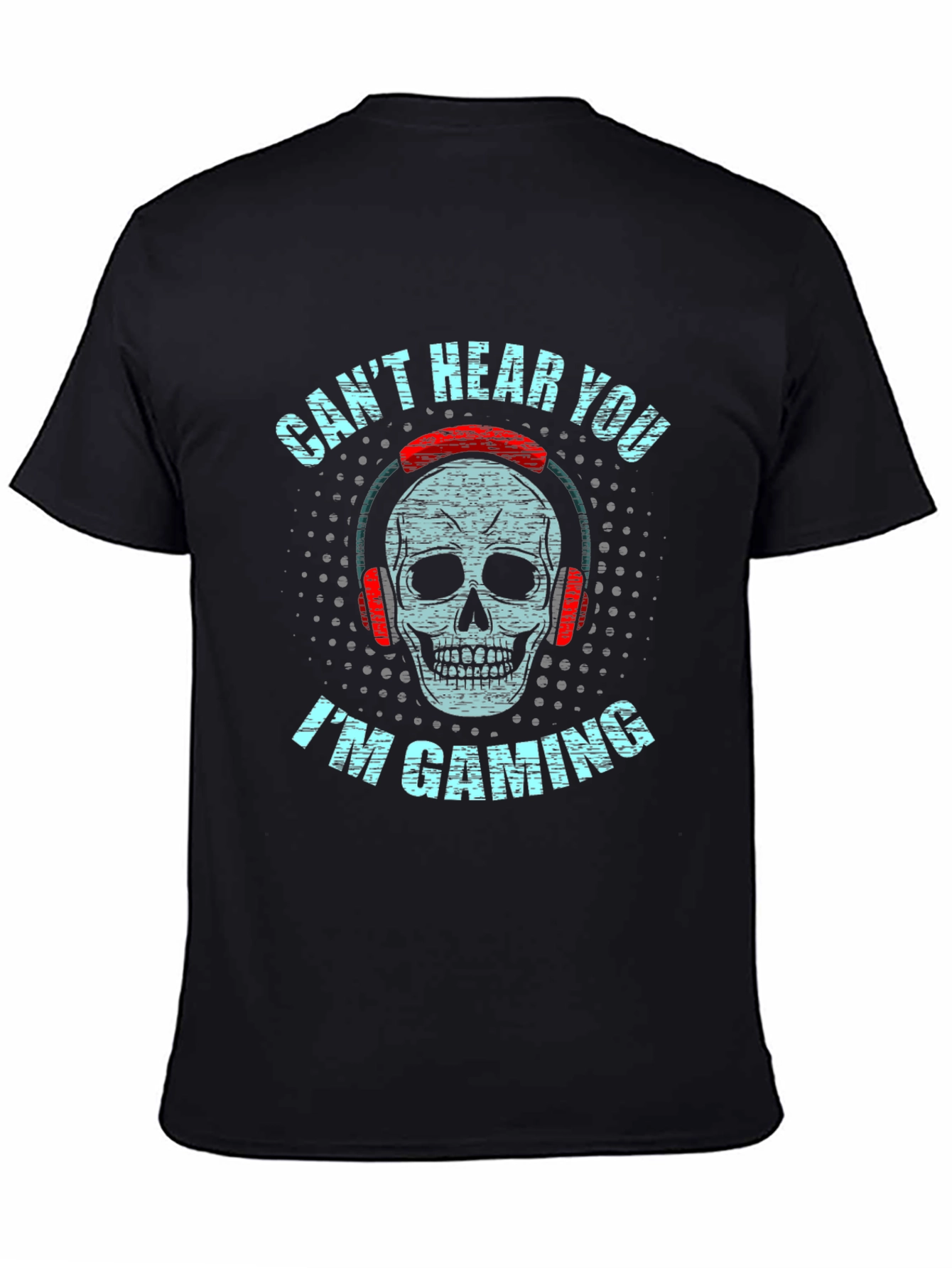 Black Gaming Skull Graphic Tee view 4