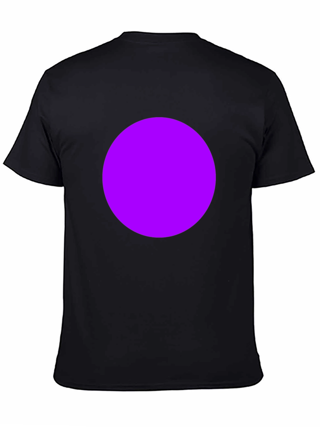Black Men's Black T-Shirt with Bold Purple Circle Design view 4