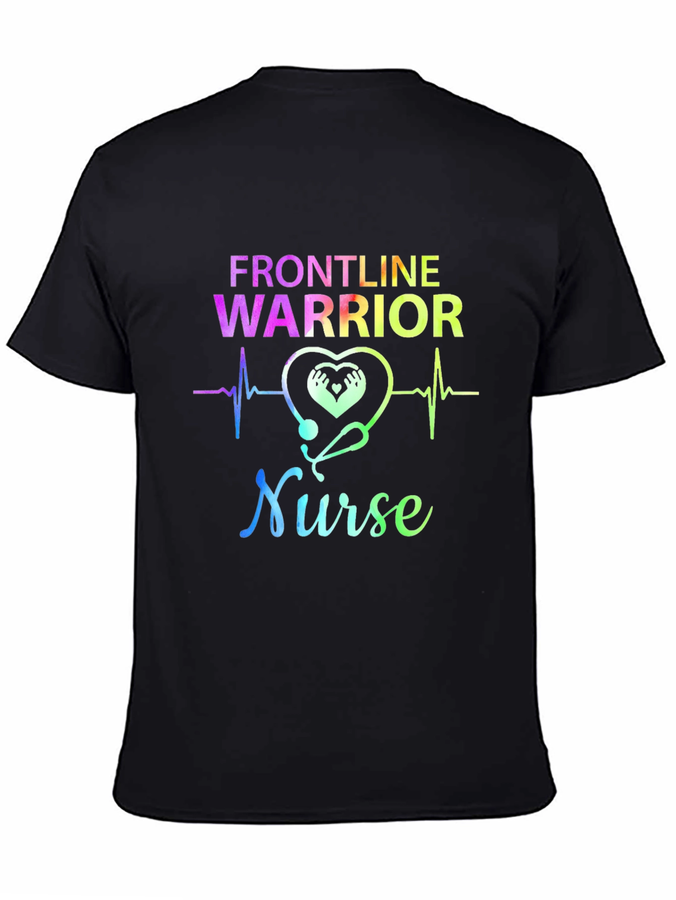 Black Frontline Warrior Nurse Graphic Tee - Unisex view 4