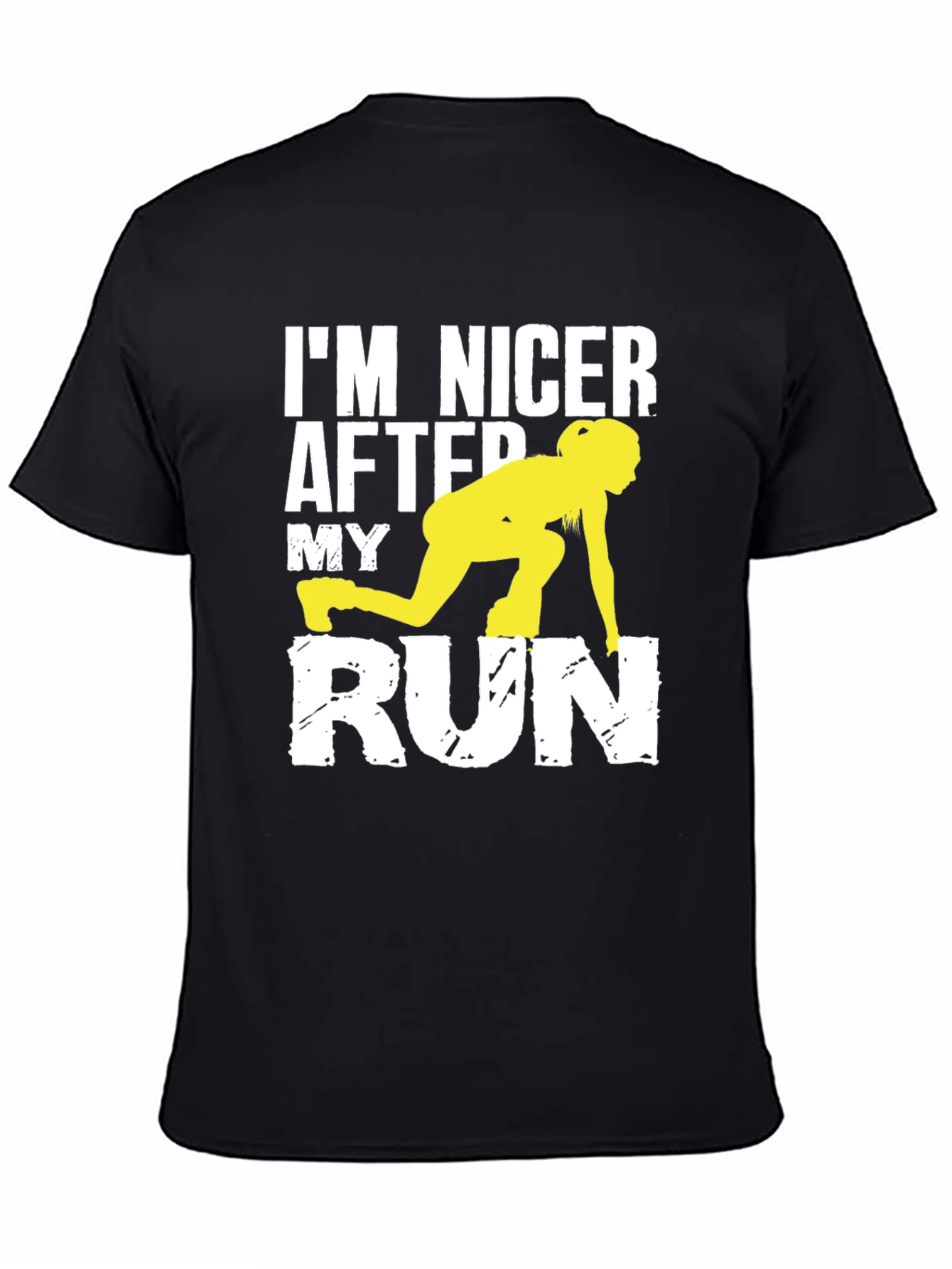Black Funny Running T-Shirt: I'm Nicer After My Run view 4