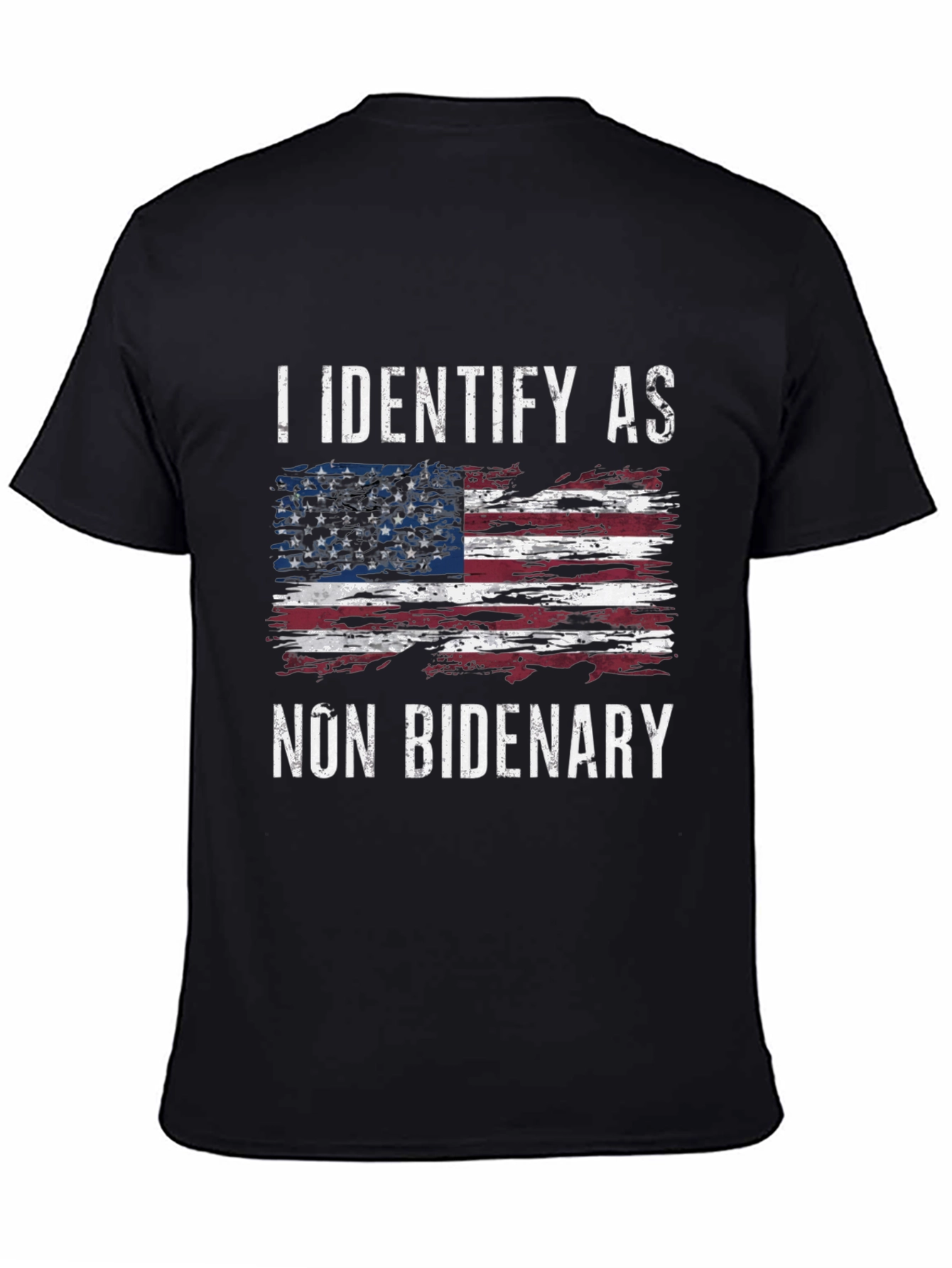 Black Non Bidenary T-Shirt - Political Humor view 4
