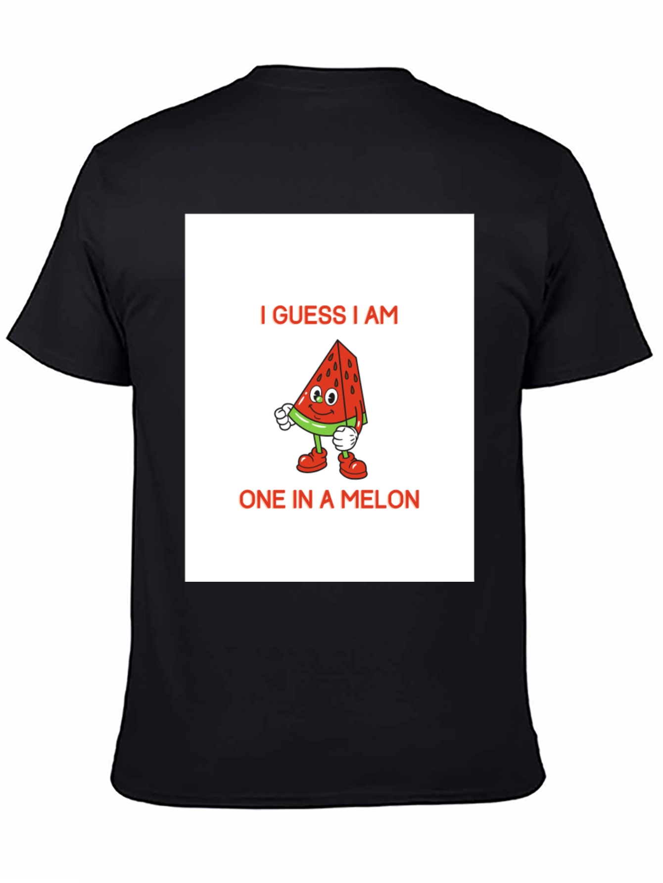 Black One in a Melon Graphic T-Shirt - Novelty Fruit Tee view 4