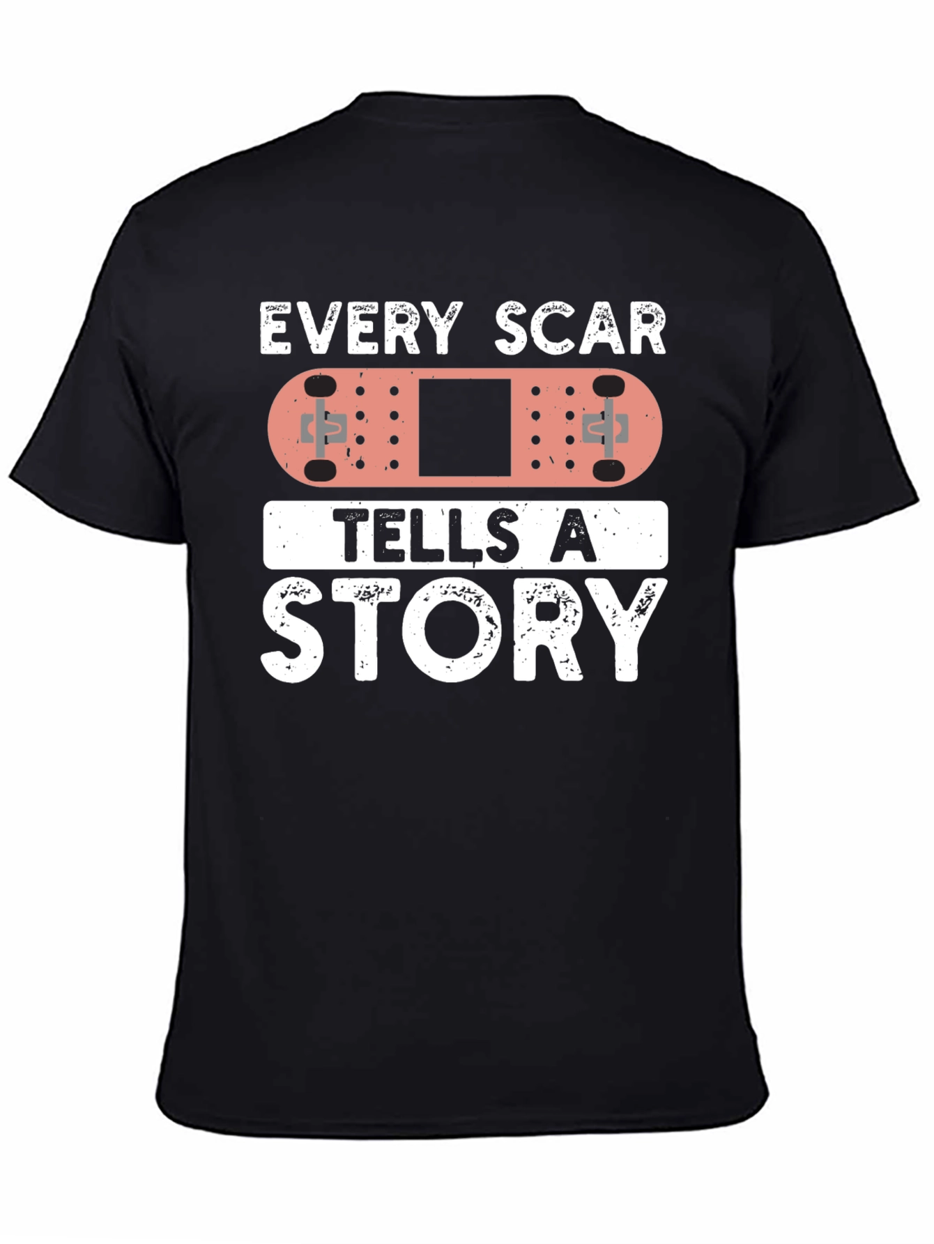 Black Every Scar Tells A Story Bandage Graphic T-Shirt view 4