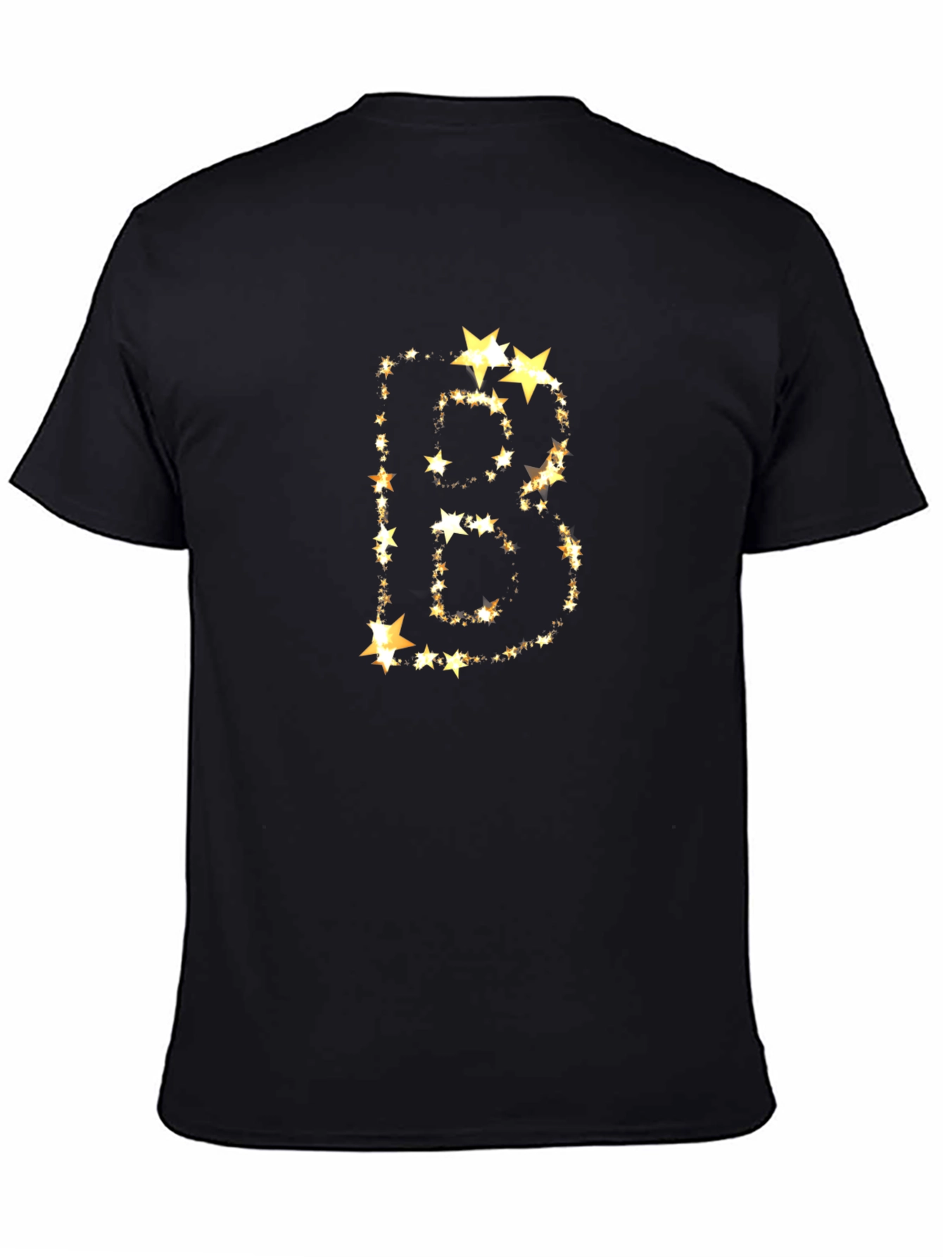Black Starry Letter B Graphic Tee - Black view 4