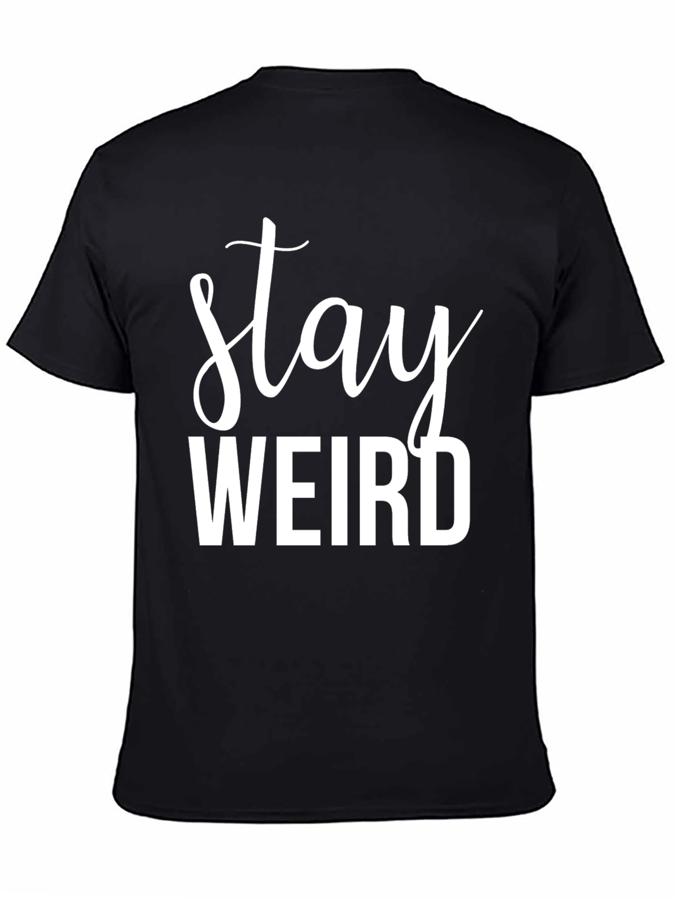 Black Stay Weird Graphic Tee - Black Cotton Comfort view 4