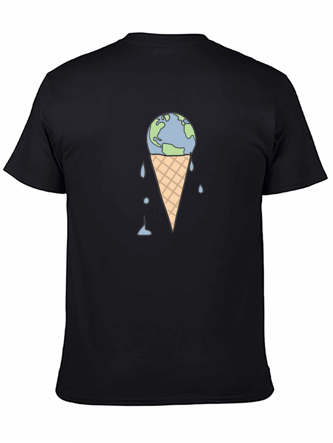 Black Earth Ice Cream Cone Graphic T-Shirt view 4