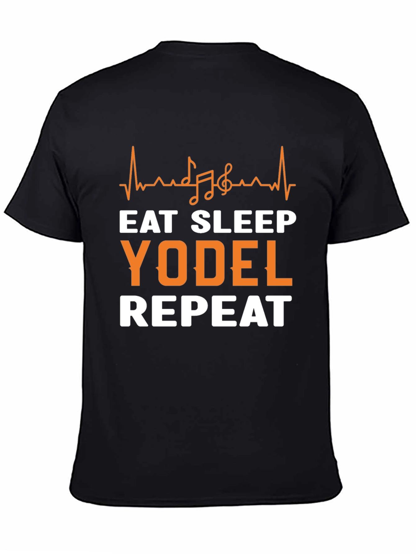 Black Eat Sleep Yodel Repeat T-Shirt view 4