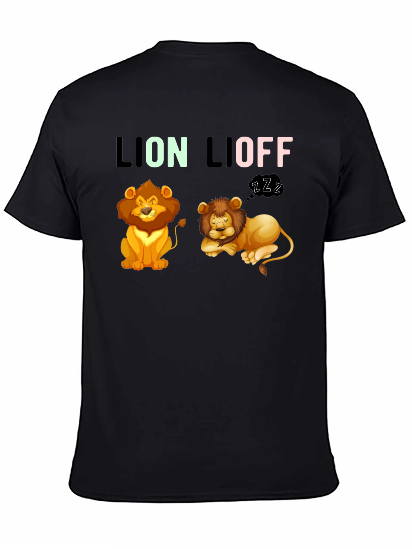 Black Lion Lioff T-Shirt - Funny Graphic Tee view 4