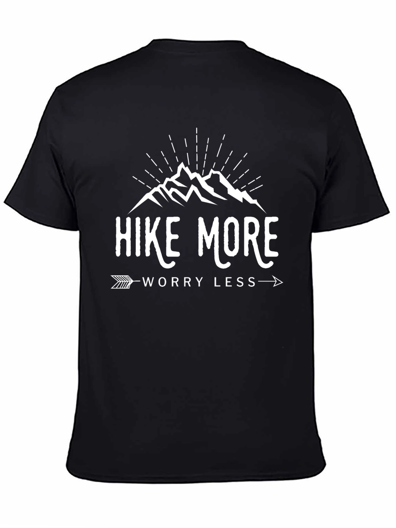 Black Hike More Worry Less Graphic Tee - Black view 4