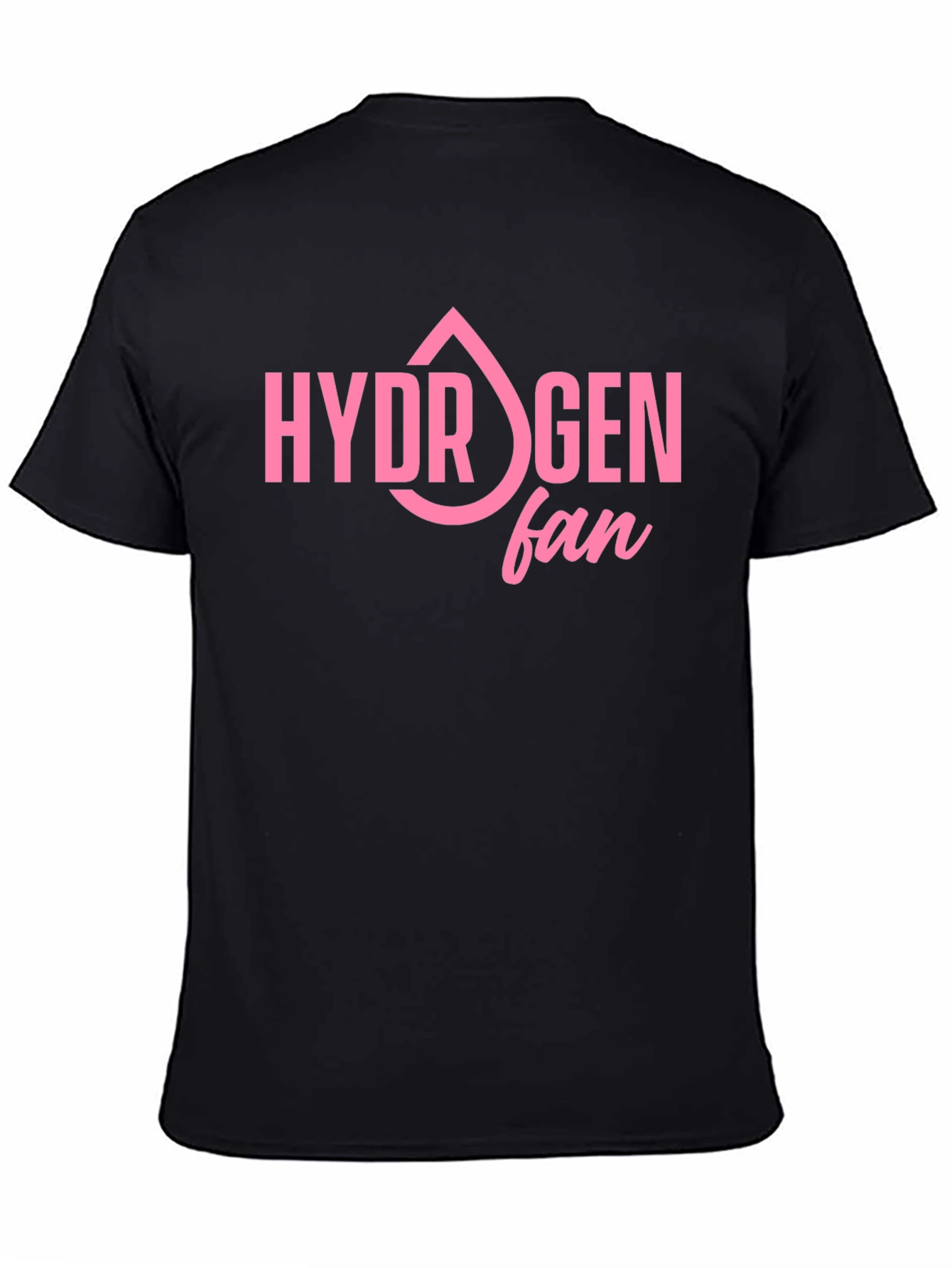 Hydrogen Fan T-Shirt - Black, Pink Graphic Tee - 4